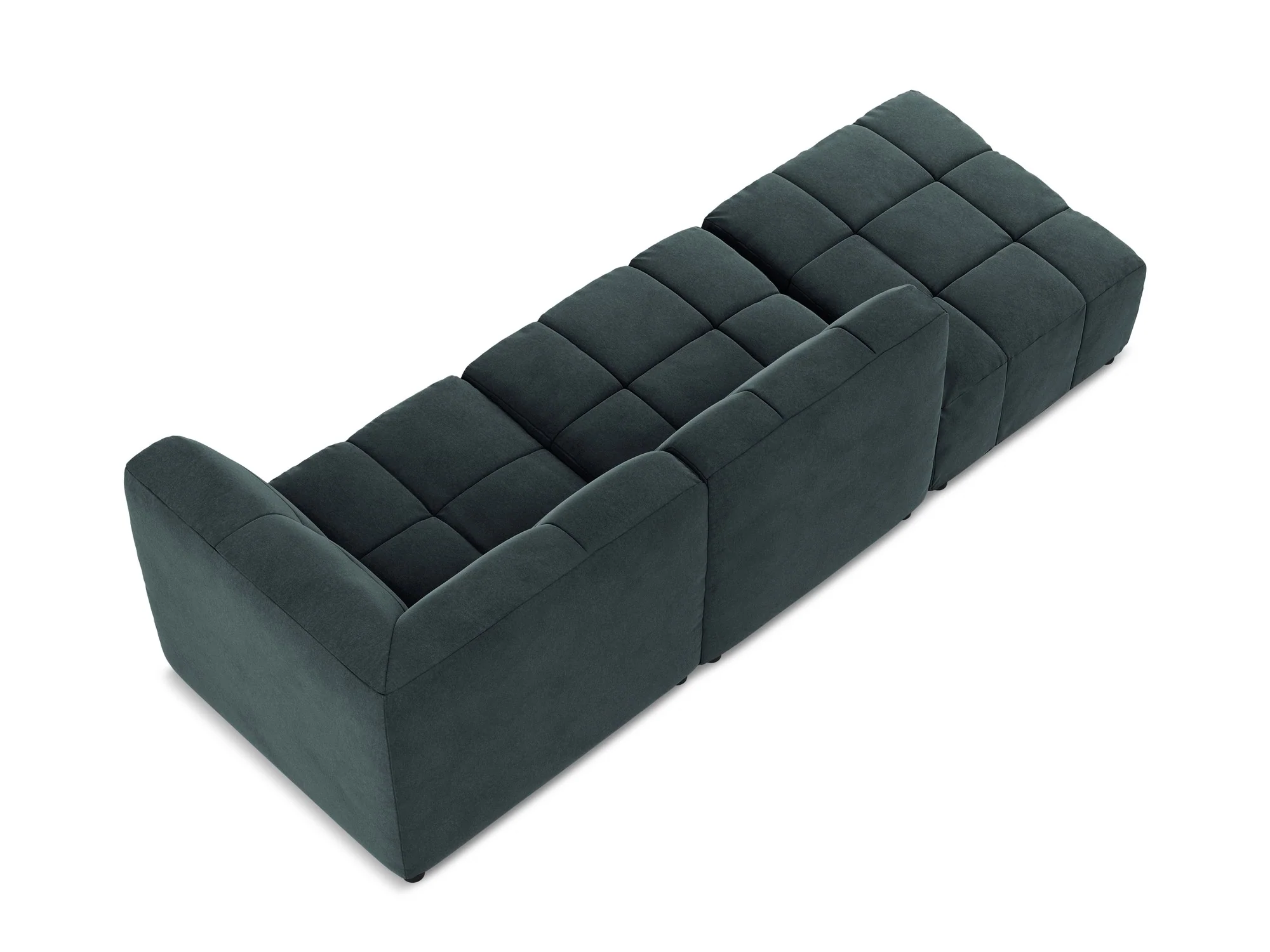 Sofa modułowa aksamitna prawostronna otwarta 3-osobowa ALOHA morski - Image 5