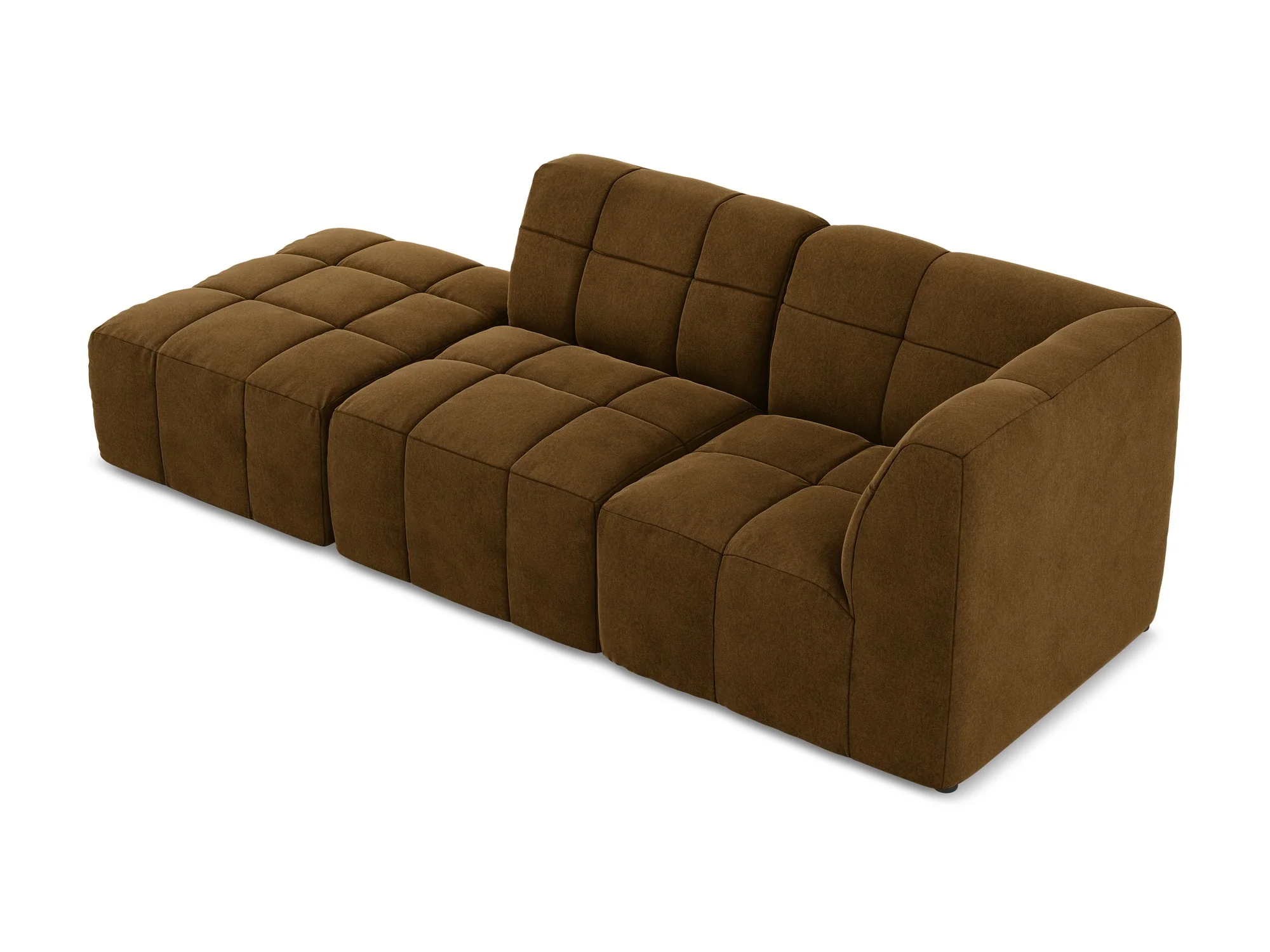 Sofa modułowa aksamitna prawostronna otwarta 3-osobowa ALOHA musztardowy - Image 4