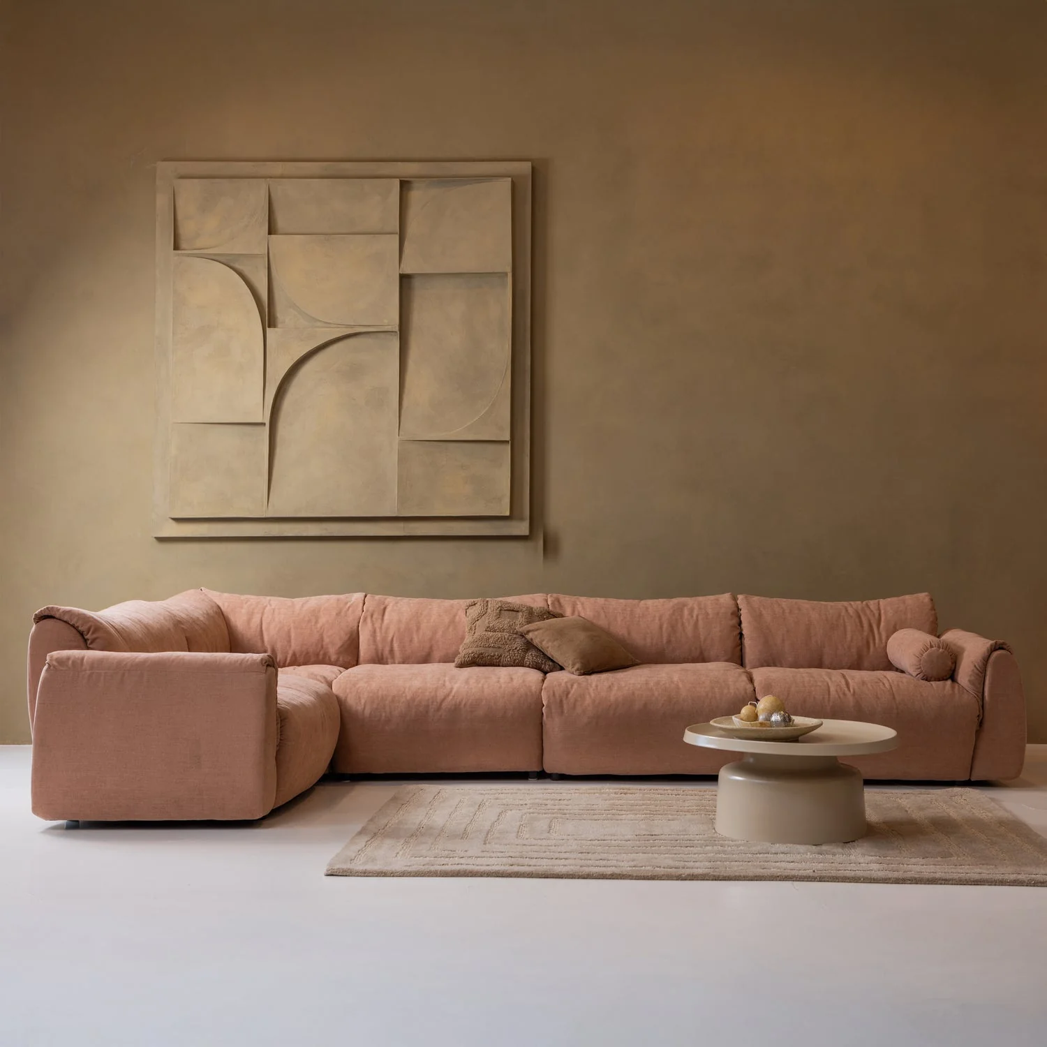 Sofa modułowa BAGGY - element narożny różowy - Image 4