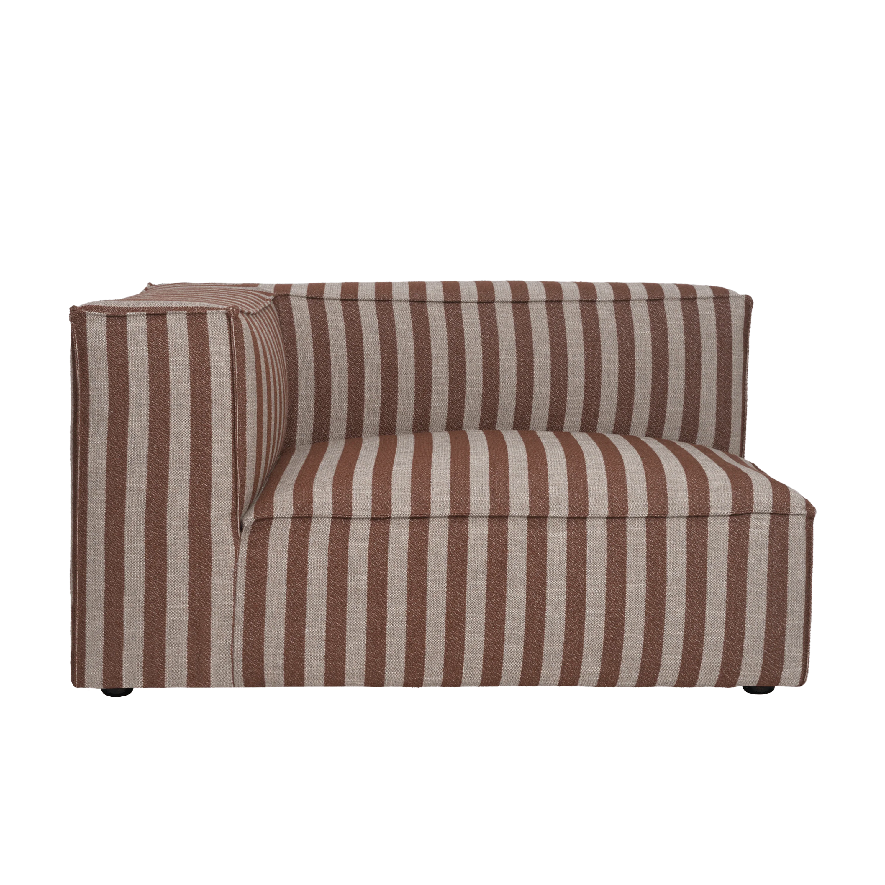 Sofa modułowa CATENA Louisiana - element końcowy lewostronny czekoladowy z pisakowym