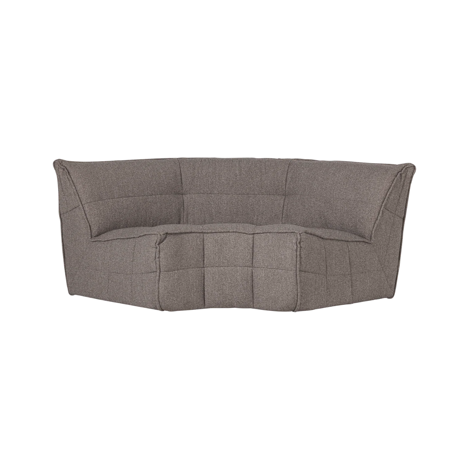 Sofa CLUSTER - moduł narożny szarobrązowy bouclé
