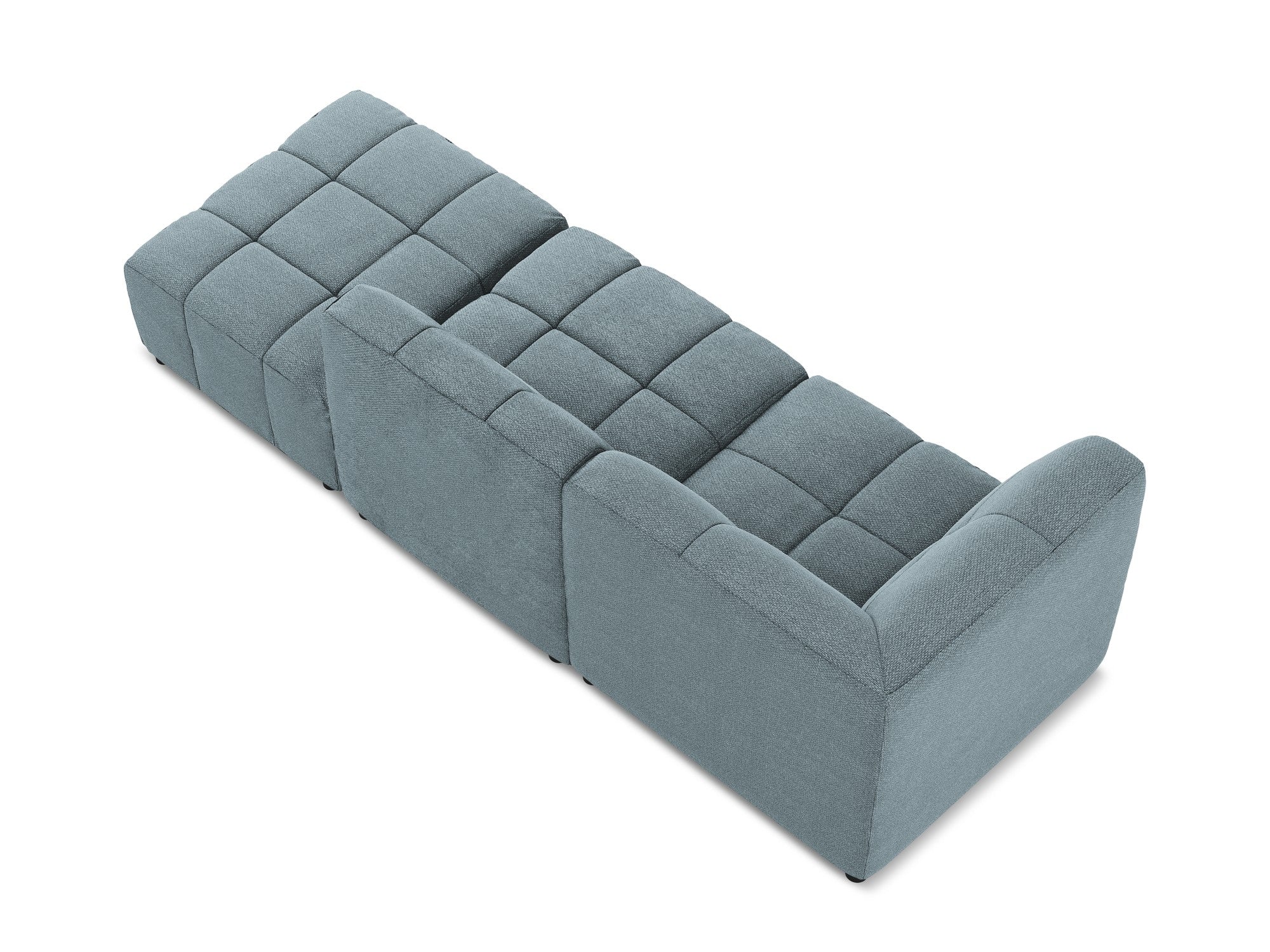 Sofa modułowa lewostronna otwarta 3-osobowa ALOHA dżinsowy niebieski boucle - Image 5