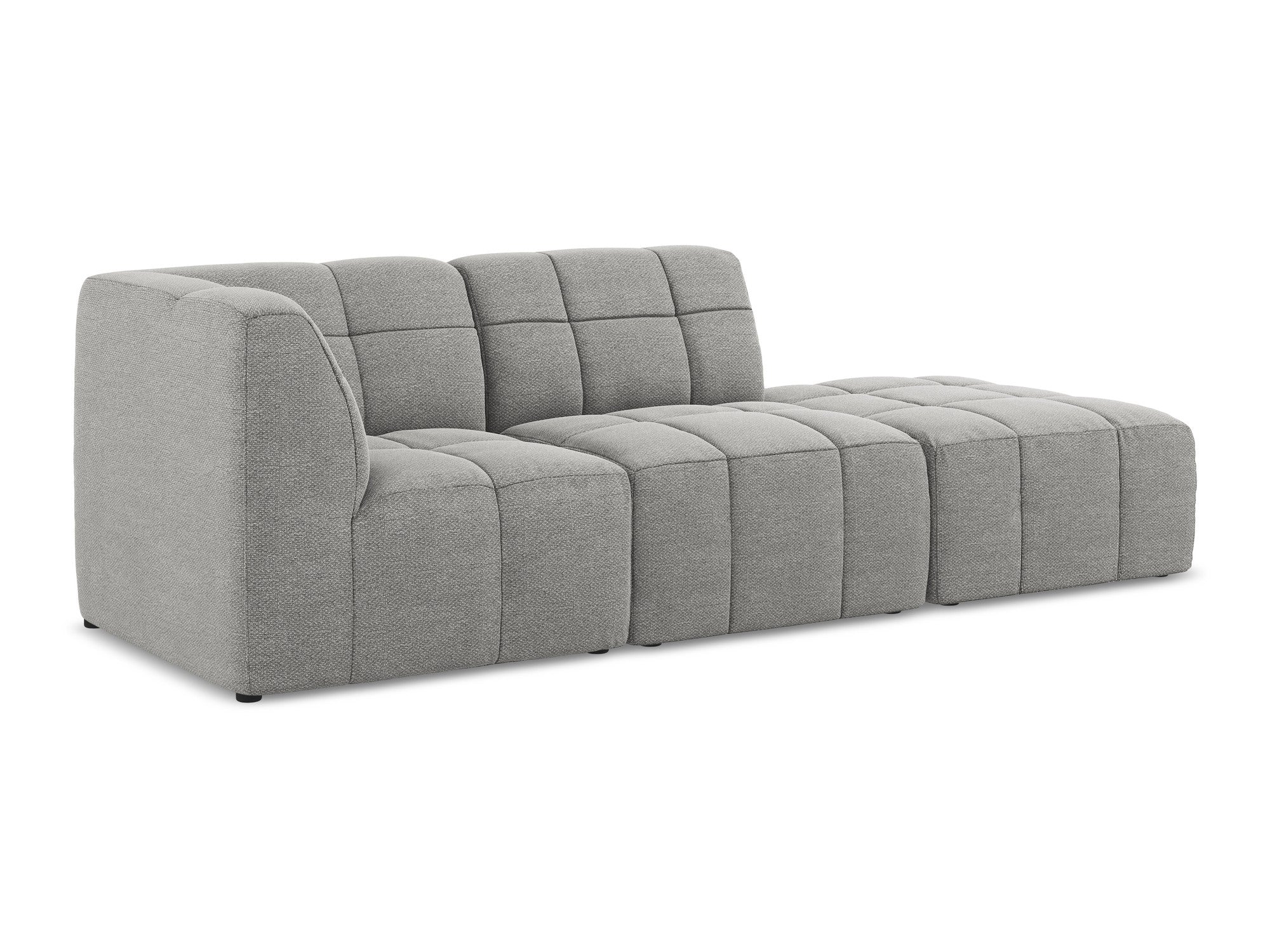 Sofa modułowa lewostronna otwarta 3-osobowa ALOHA jasnoszary boucle