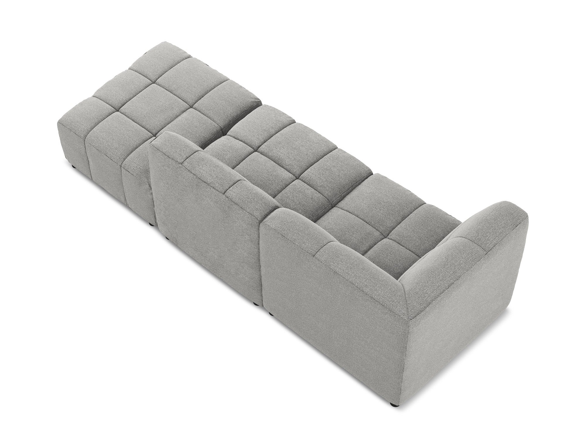 Sofa modułowa lewostronna otwarta 3-osobowa ALOHA jasnoszary boucle - Image 5