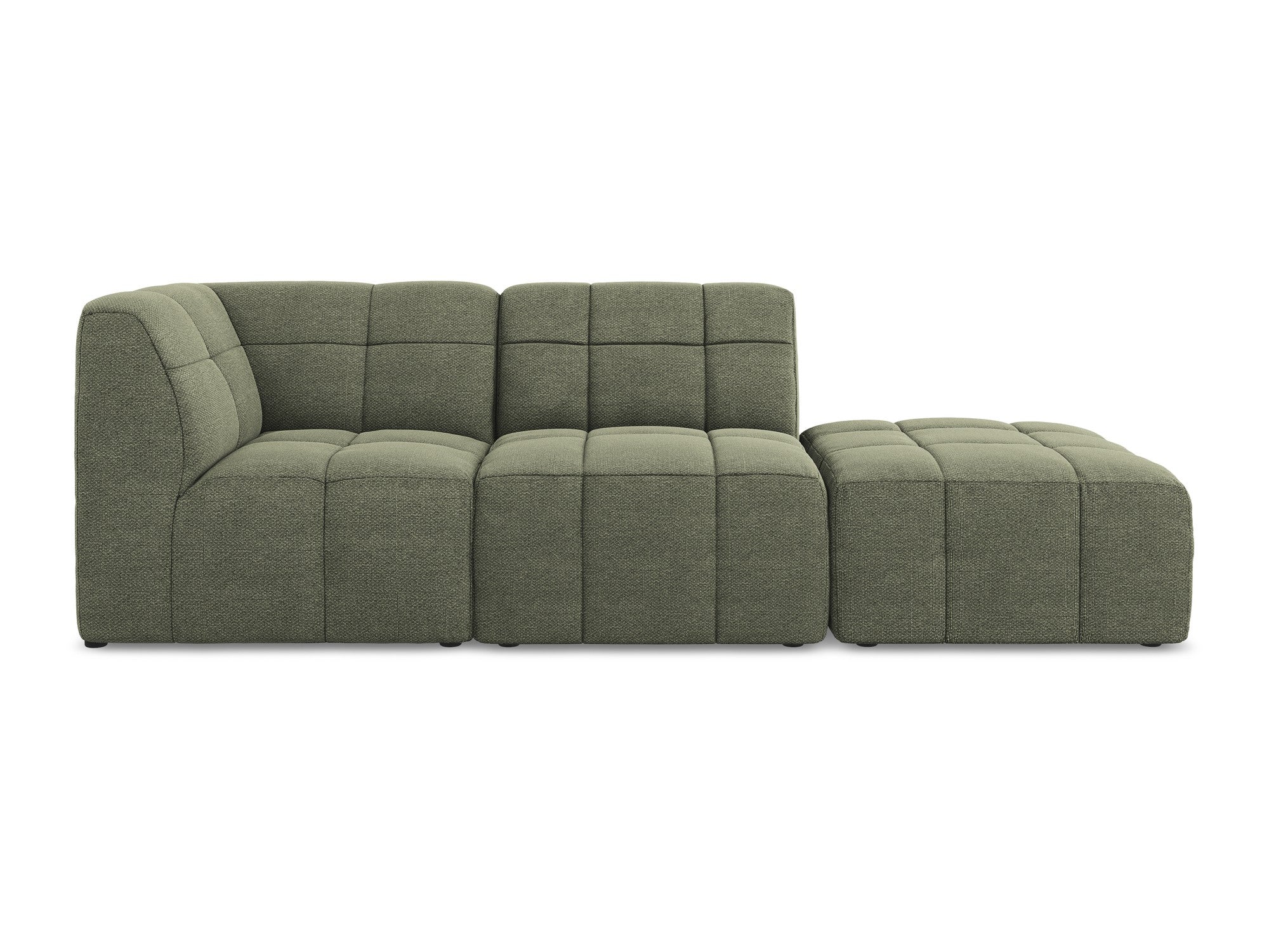 Sofa modułowa lewostronna otwarta 3-osobowa ALOHA oliwkowy boucle - Image 3