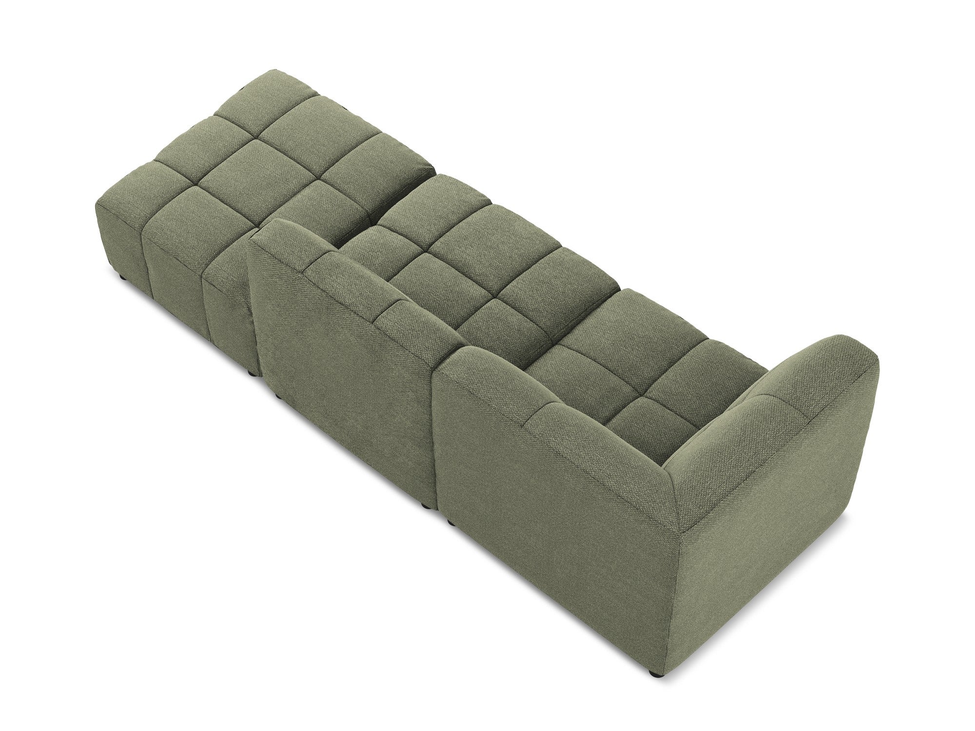 Sofa modułowa lewostronna otwarta 3-osobowa ALOHA oliwkowy boucle - Image 5
