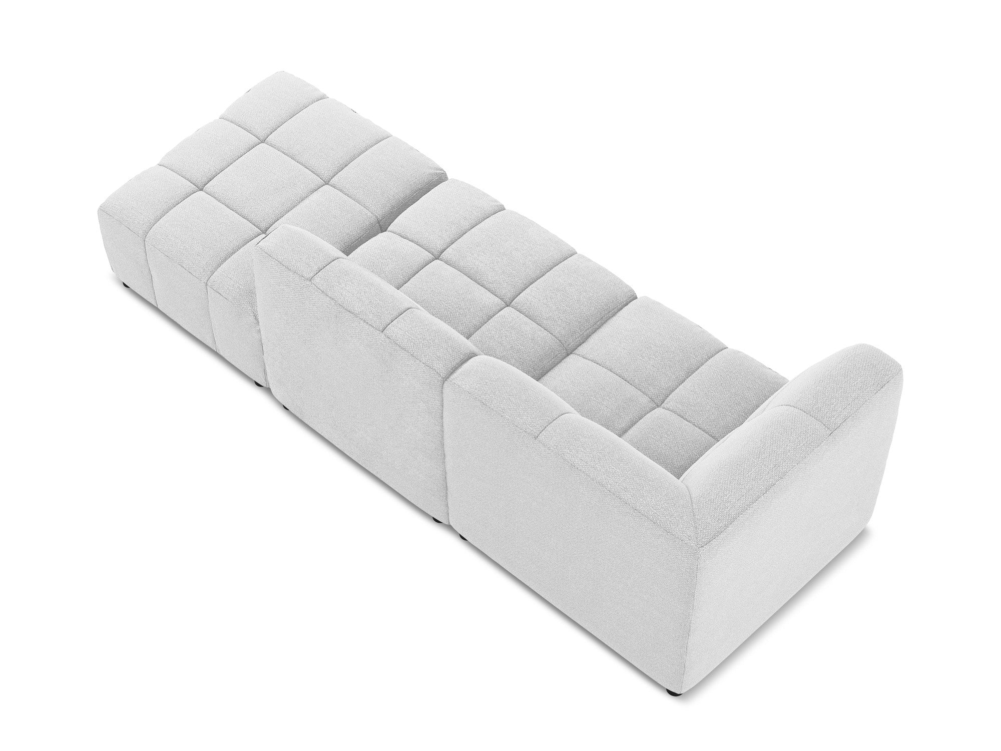 Sofa modułowa lewostronna otwarta 3-osobowa ALOHA srebrny boucle - Image 5