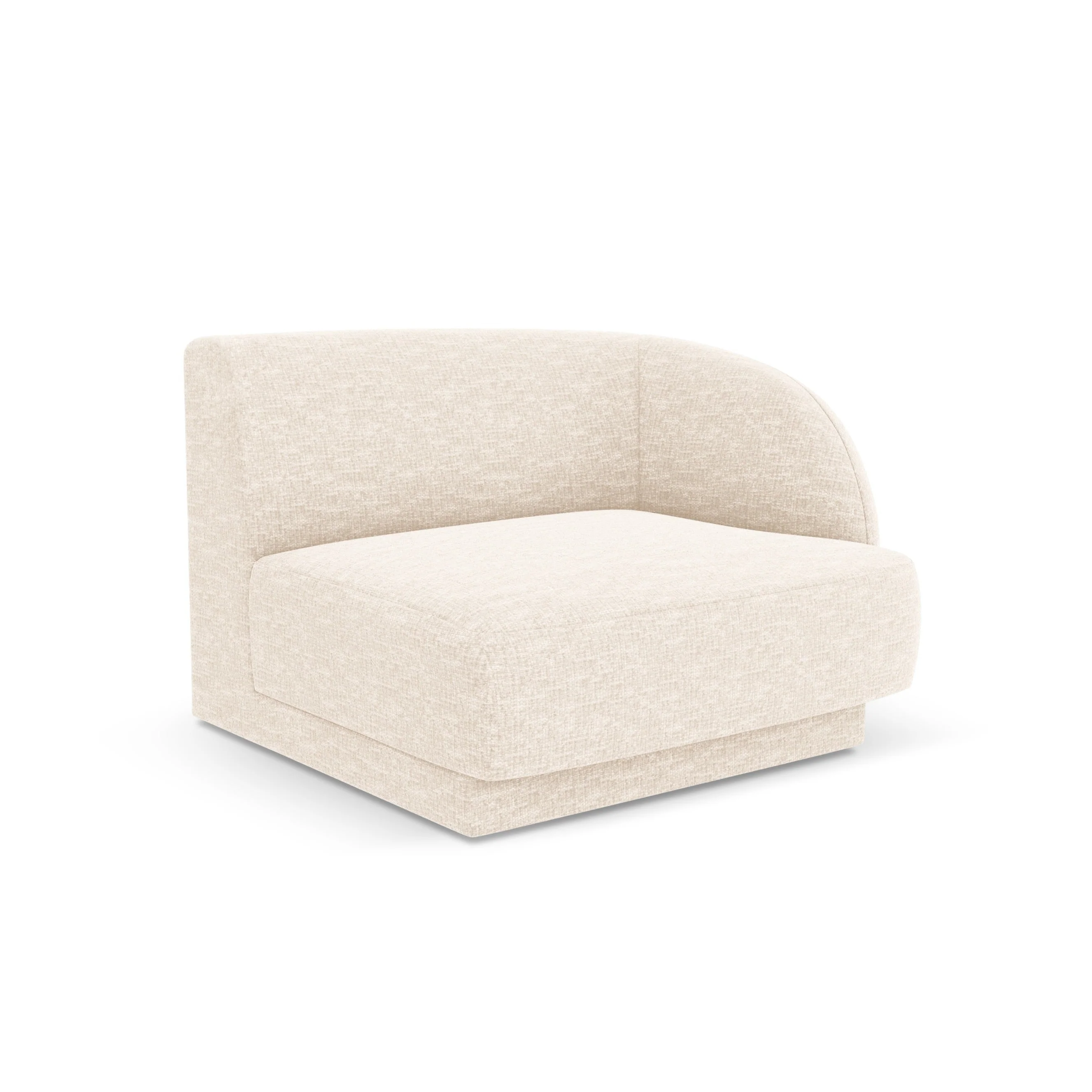 Sofa modułowa MILEY - moduł prawostronny jasnobeżowy szenil jedwabisty - Image 2