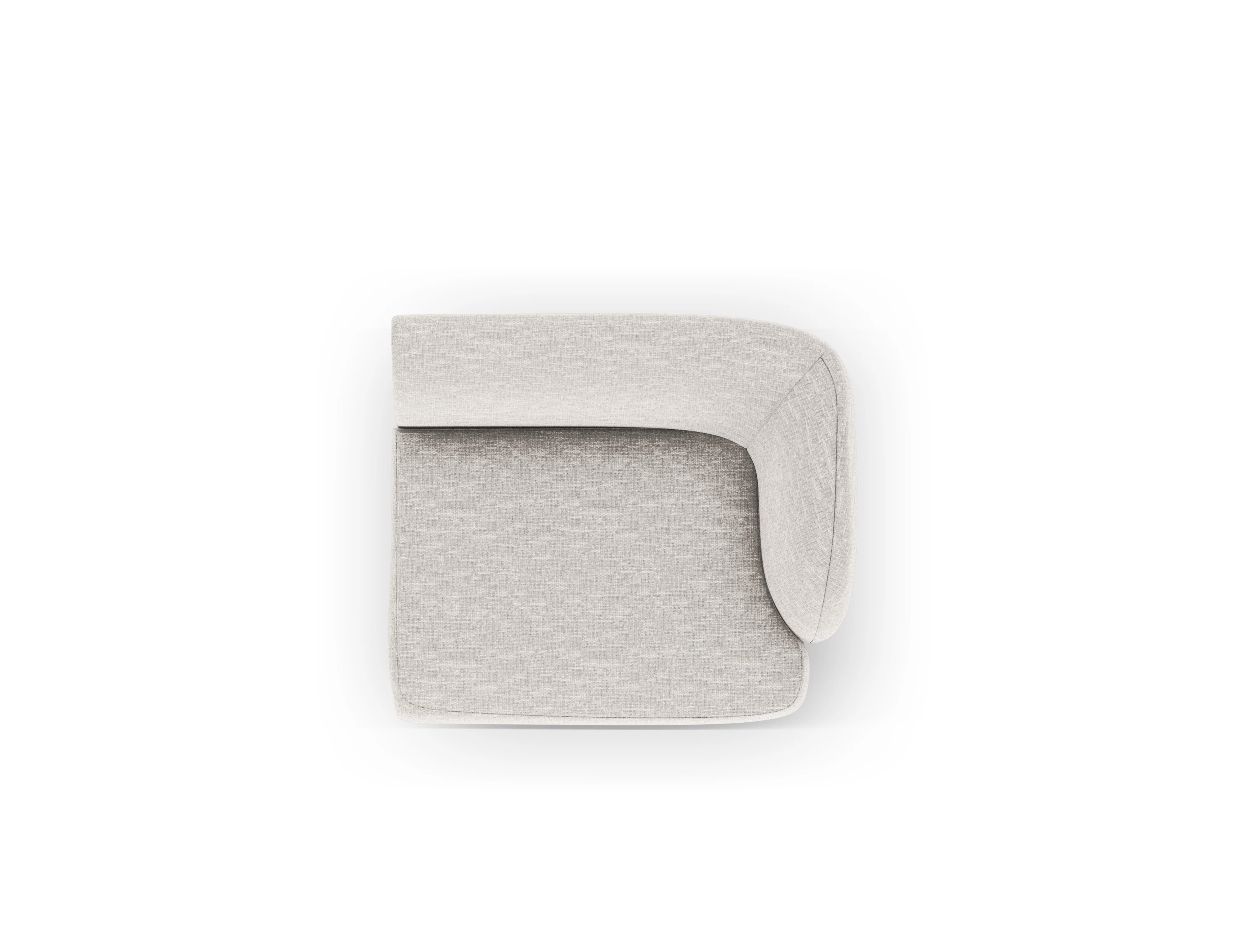 Sofa modułowa MILEY - moduł prawostronny jasnoszary szenil jedwabisty - Image 3
