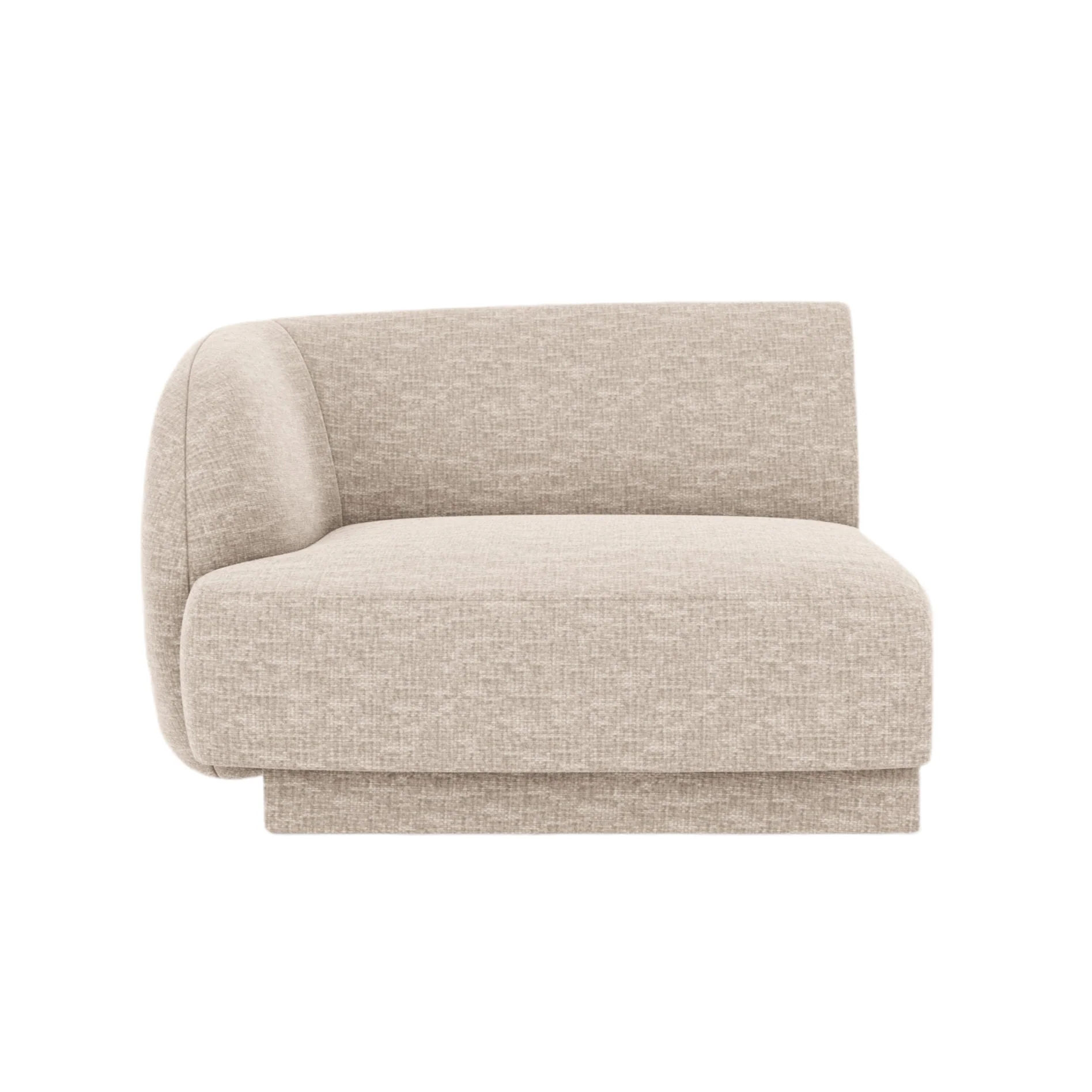 Sofa modułowa MILEY - moduł lewostronny beżowy szenil jedwabisty