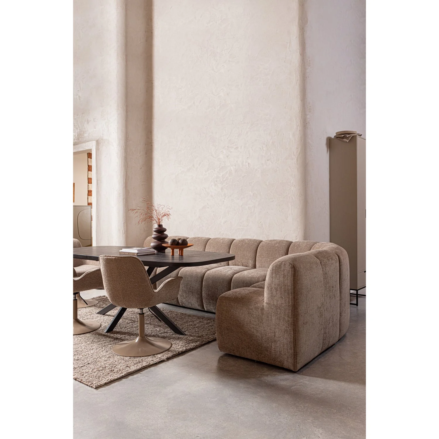Sofa modułowa MOJO BENCH - element narożny ecru melanż boucle - Image 2