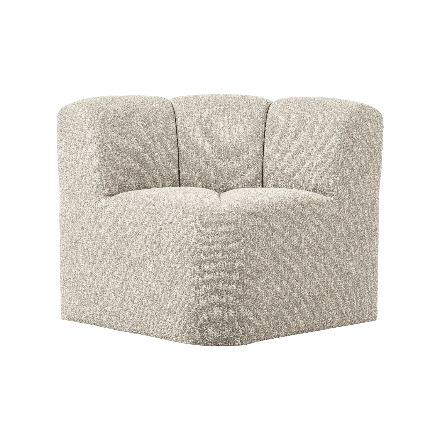 Sofa modułowa MOJO BENCH - element narożny beżowy melanż boucle