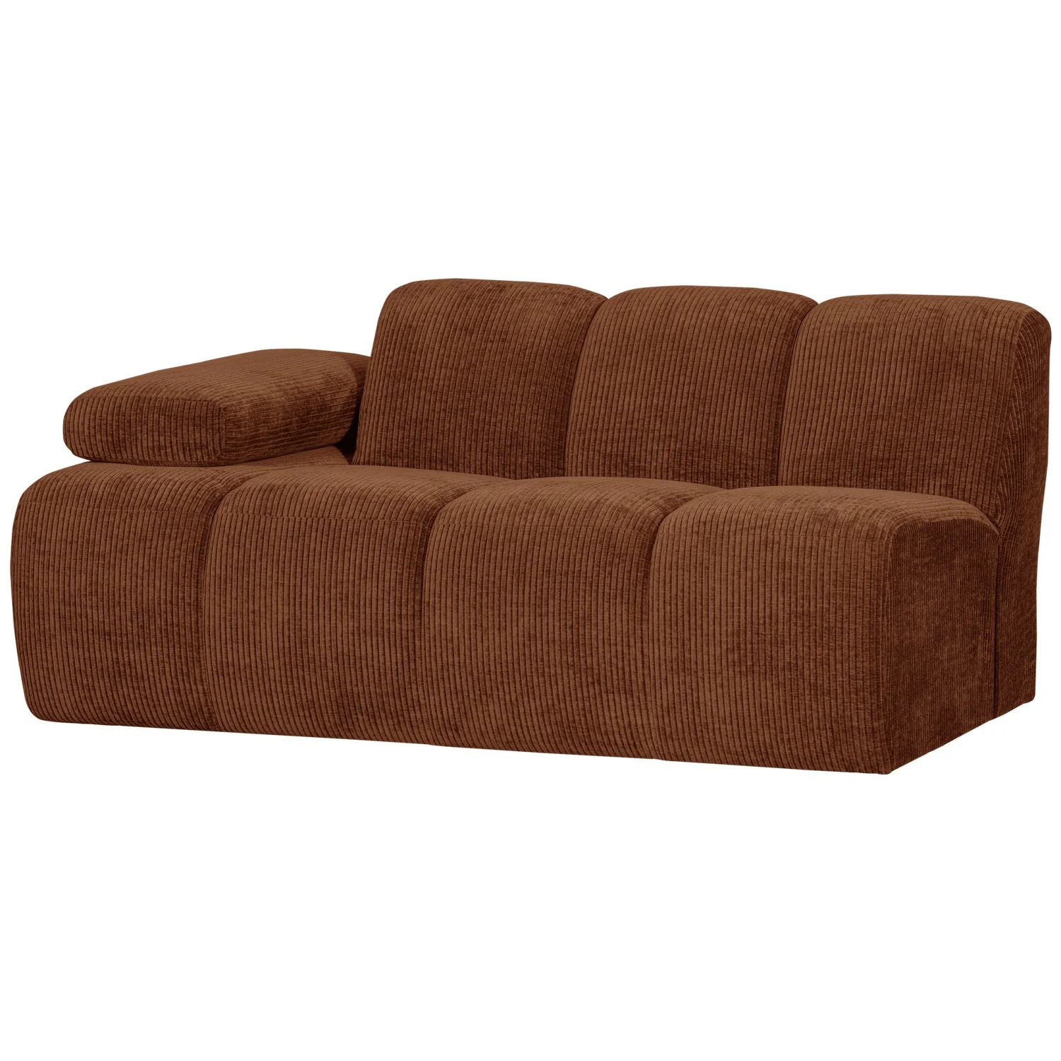 Sofa modułowa MOJO - element 1,5-osobowy lewostronny rdzawy brązowy sztruks - Image 7