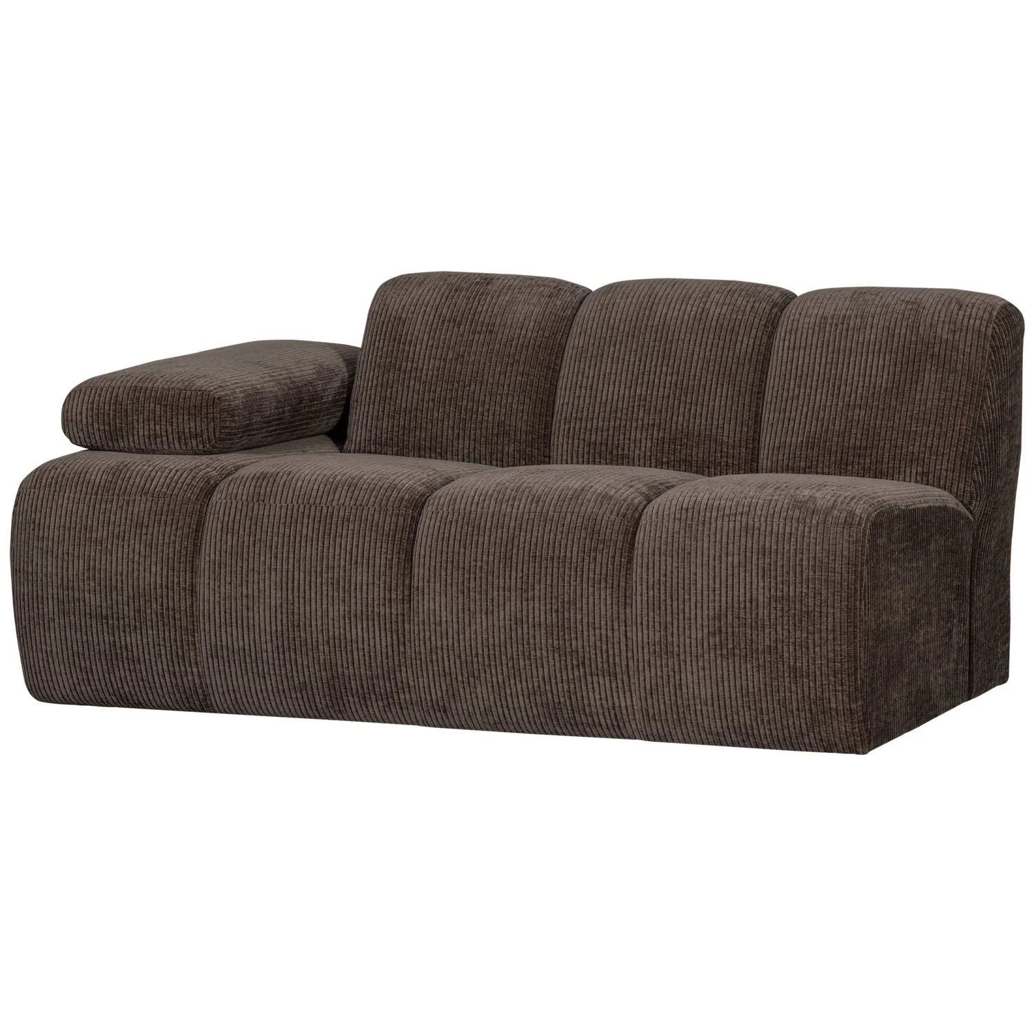 Sofa modułowa MOJO - element 1,5-osobowy lewostronny ciemnobrązowy sztruks - Image 8