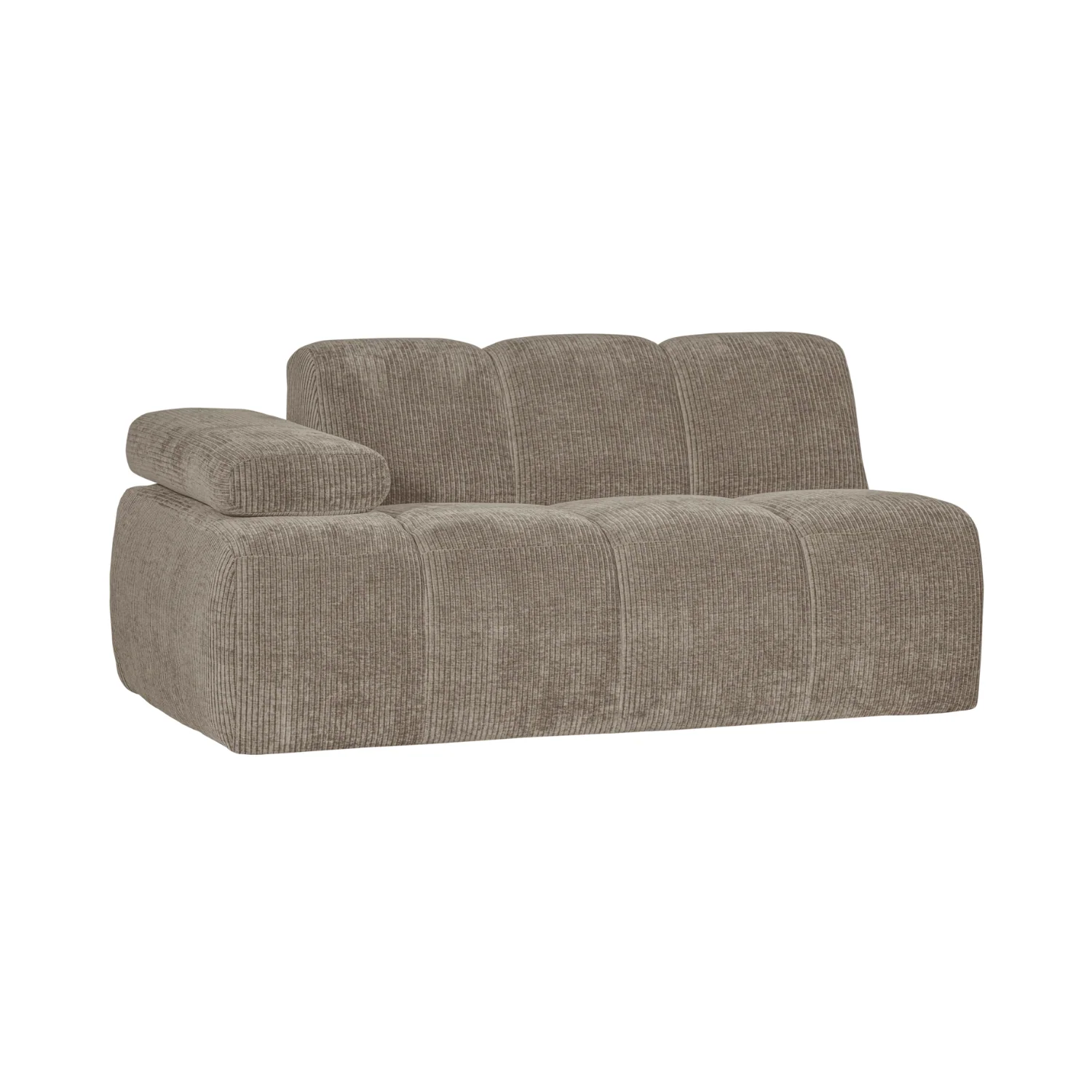 Sofa modułowa MOJO - element 1,5-osobowy lewostronny ciemny piaskowy sztruks