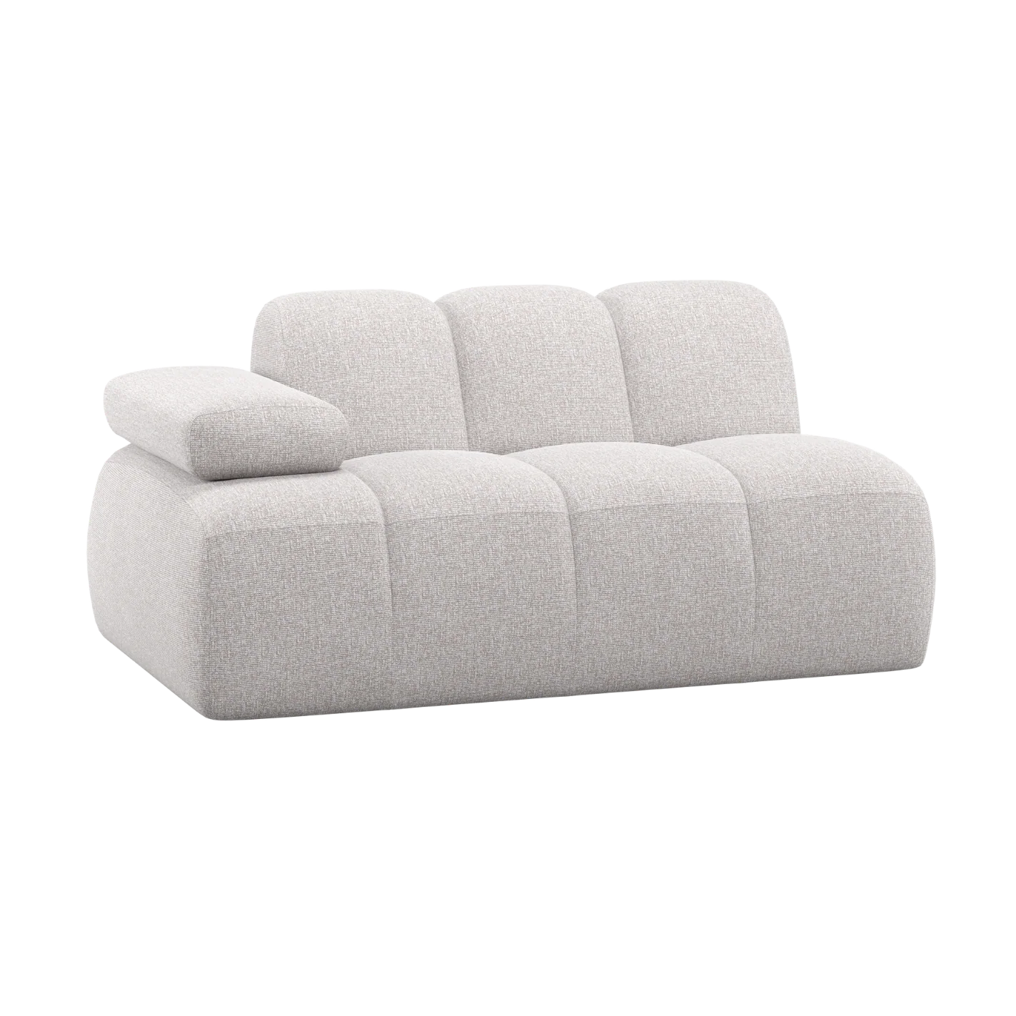 Sofa modułowa MOJO - element 1,5-osobowy lewostronny ecru bouclé