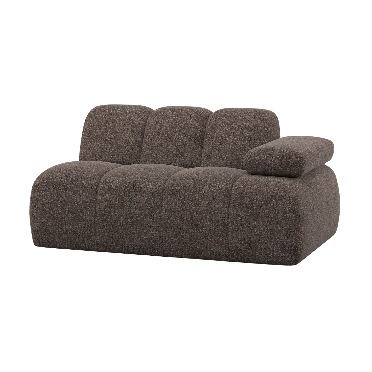 Sofa modułowa MOJO - element 1,5-osobowy prawostronny brązowy baranek