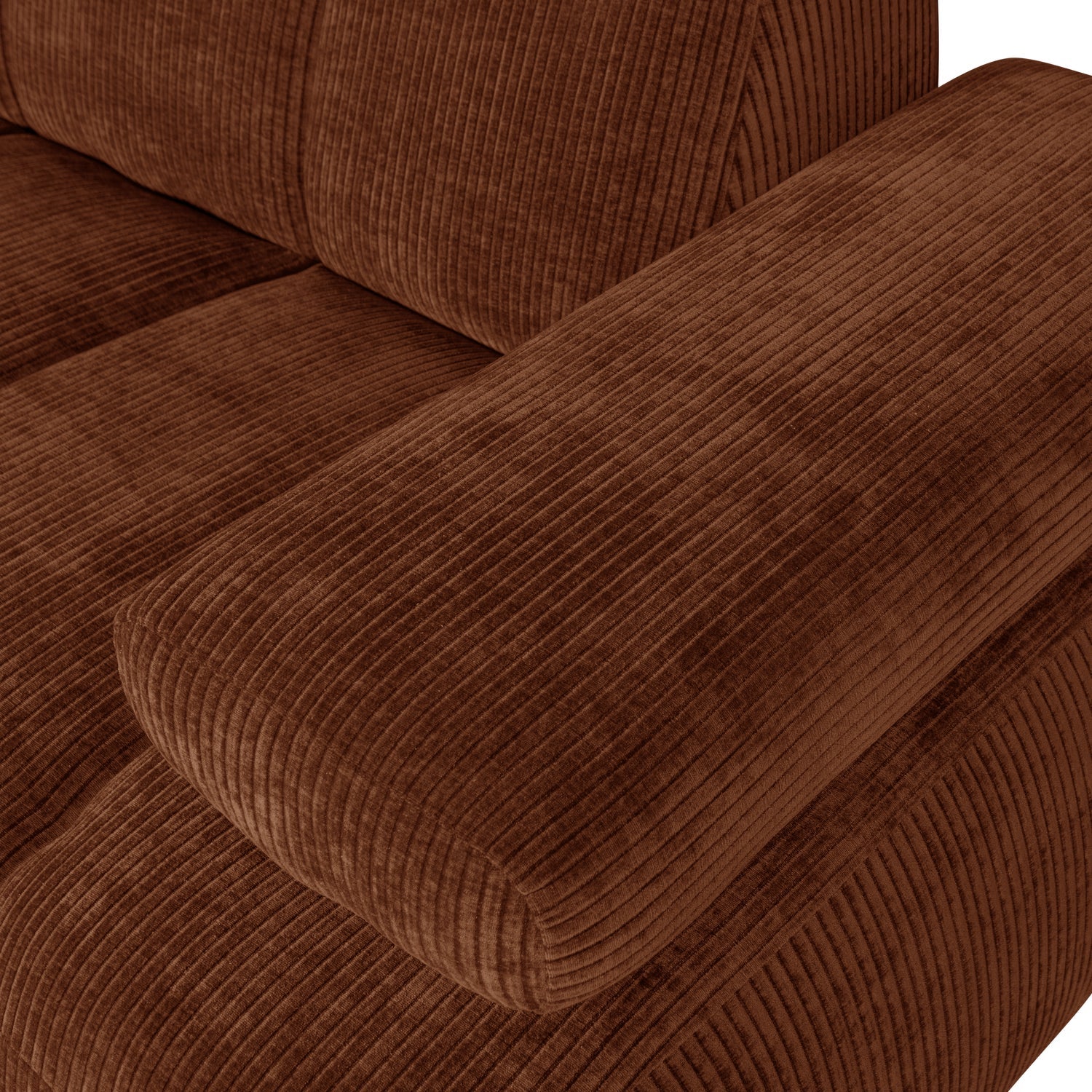 Sofa modułowa MOJO - element 1,5-osobowy prawostronny rdzawy brązowy sztruks - Image 2
