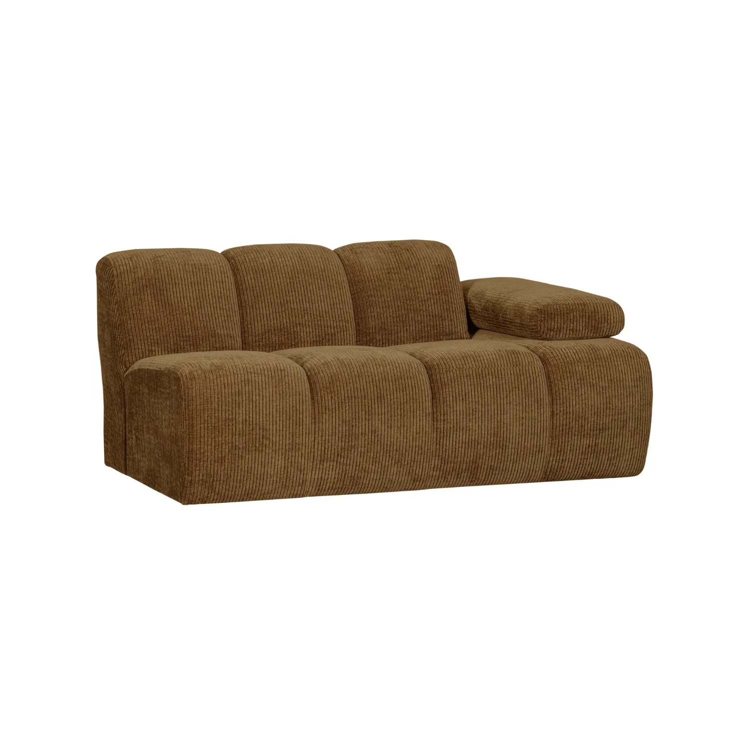 Sofa modułowa MOJO - element 1,5-osobowy prawostronny ciemny miodowy sztruks