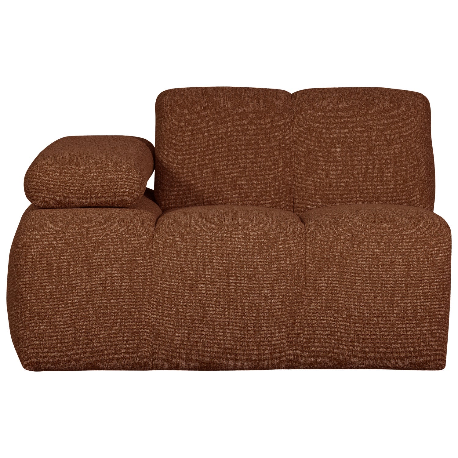 Sofa modułowa MOJO - element lewostronny rdzawy brązowy bouclé - Image 4