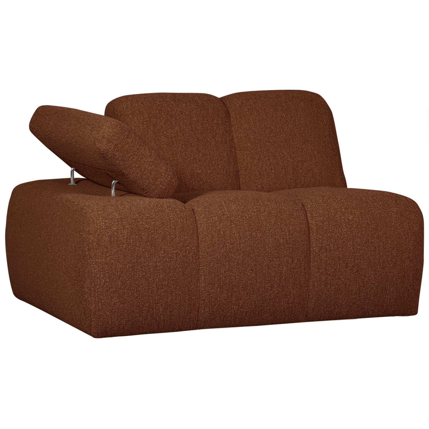 Sofa modułowa MOJO - element lewostronny rdzawy brązowy bouclé - Image 8