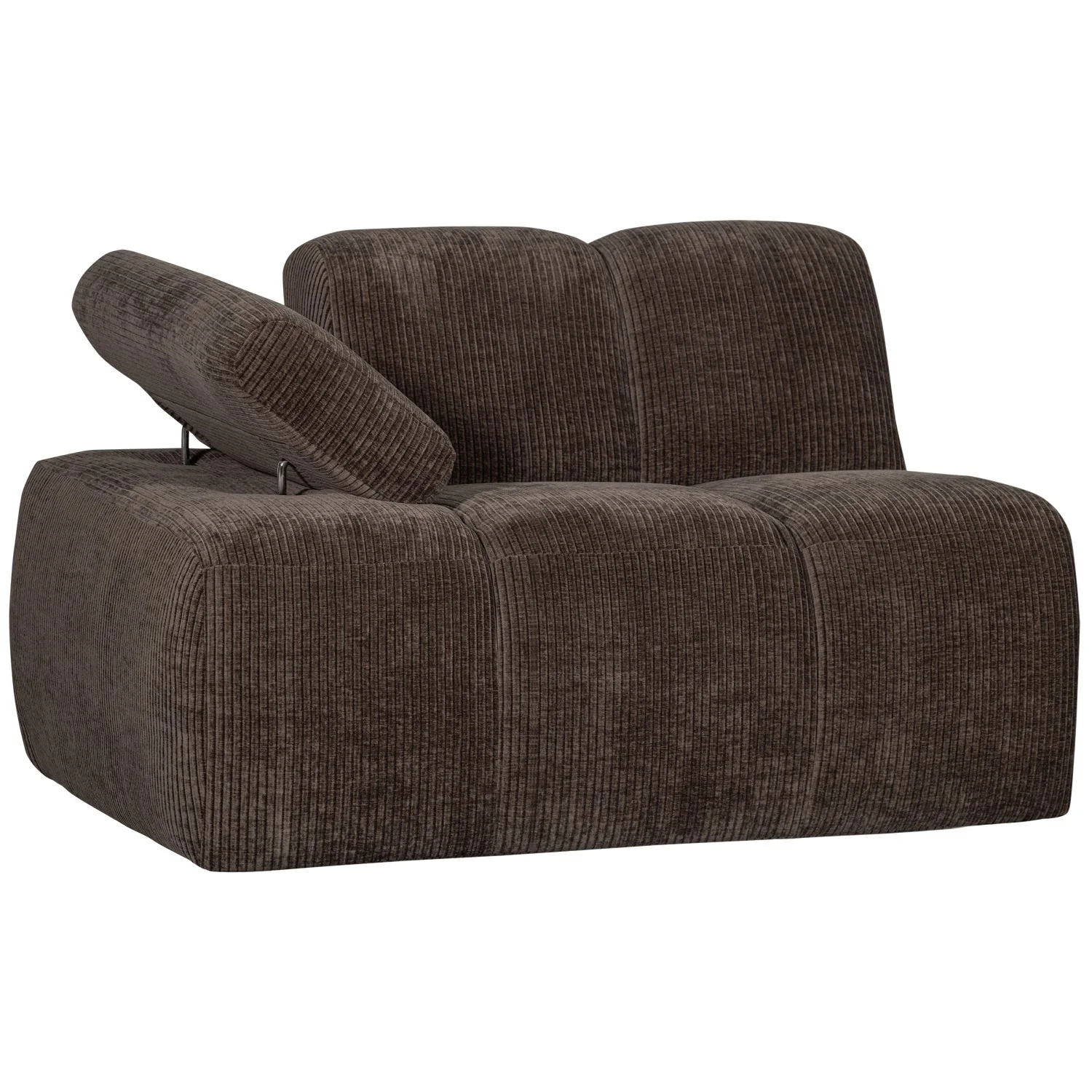Sofa modułowa MOJO - element lewostronny ciemnobrązowy sztruks - Image 6