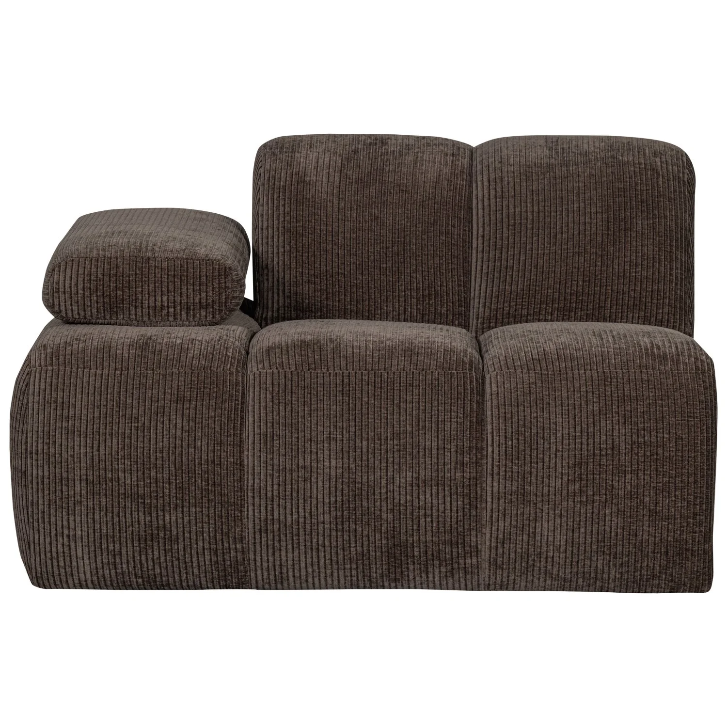 Sofa modułowa MOJO - element lewostronny ciemnobrązowy sztruks - Image 8