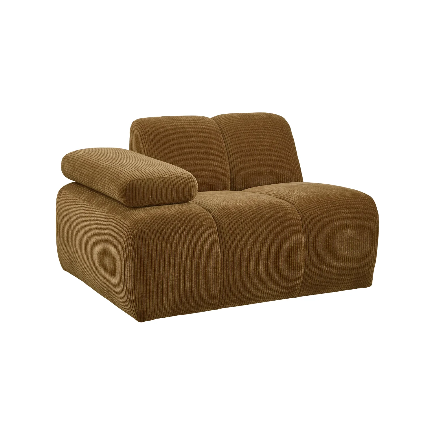 Sofa modułowa MOJO - element lewostronny ciemny miodowy sztruks