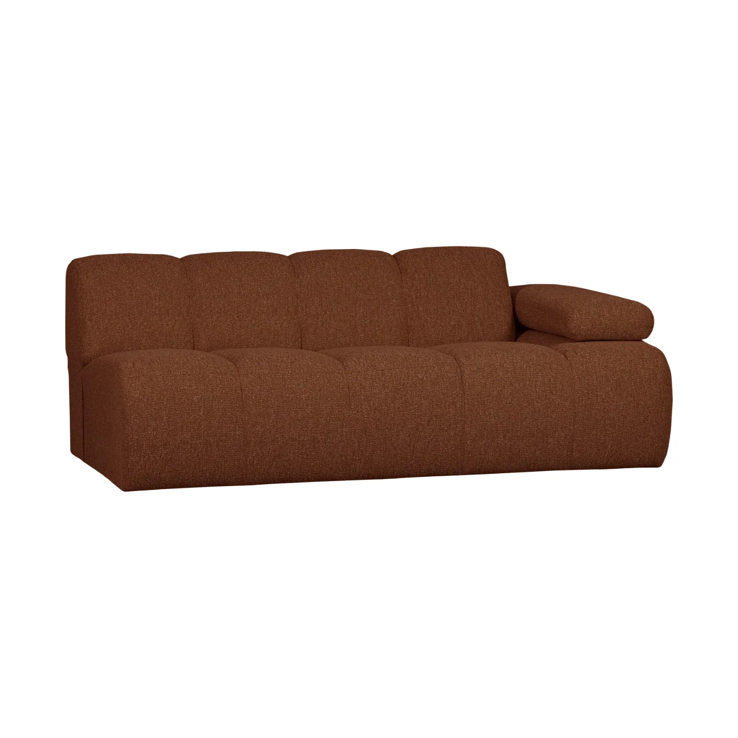 Sofa modułowa MOJO - element 2-osobowy prawostronny rdzawy brązowy bouclé