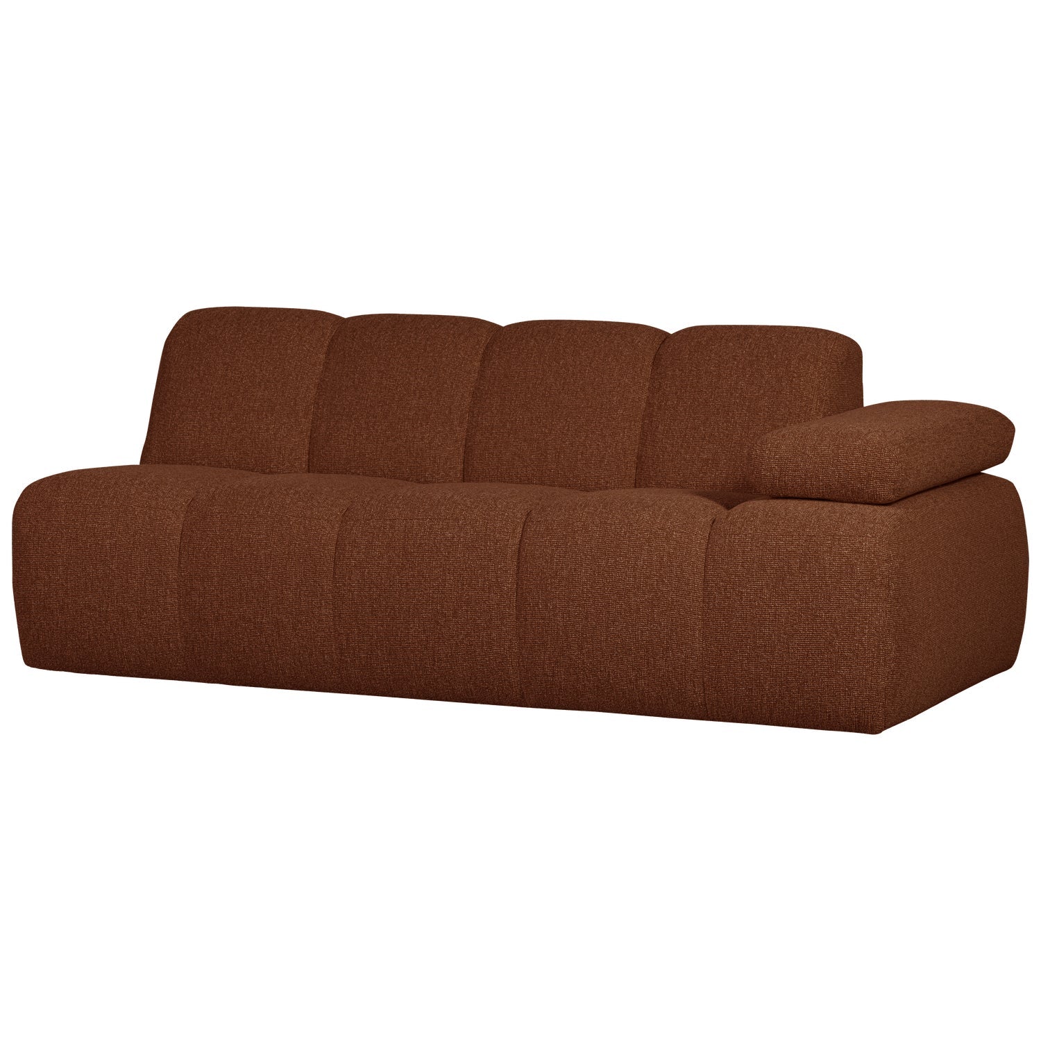 Sofa modułowa MOJO - element 2-osobowy prawostronny rdzawy brązowy bouclé - Image 3