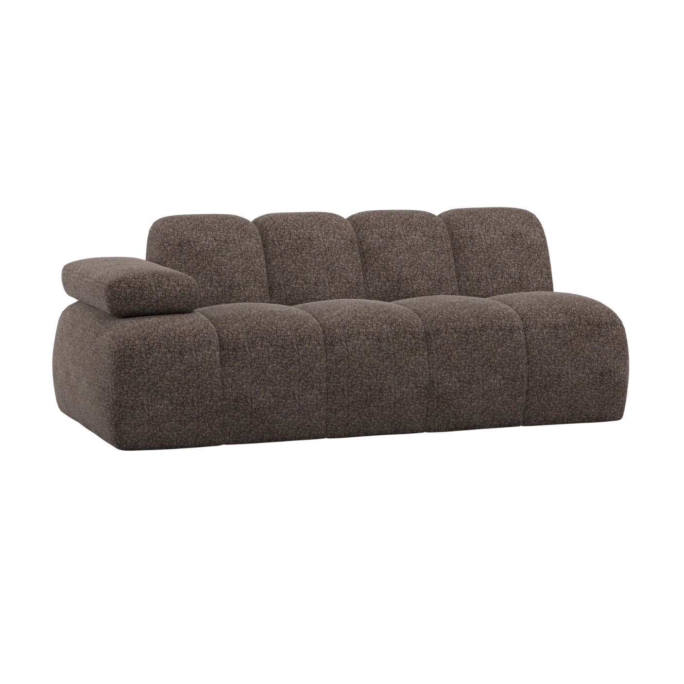 Sofa modułowa MOJO - element 2-osobowy lewostronny brązowy baranek