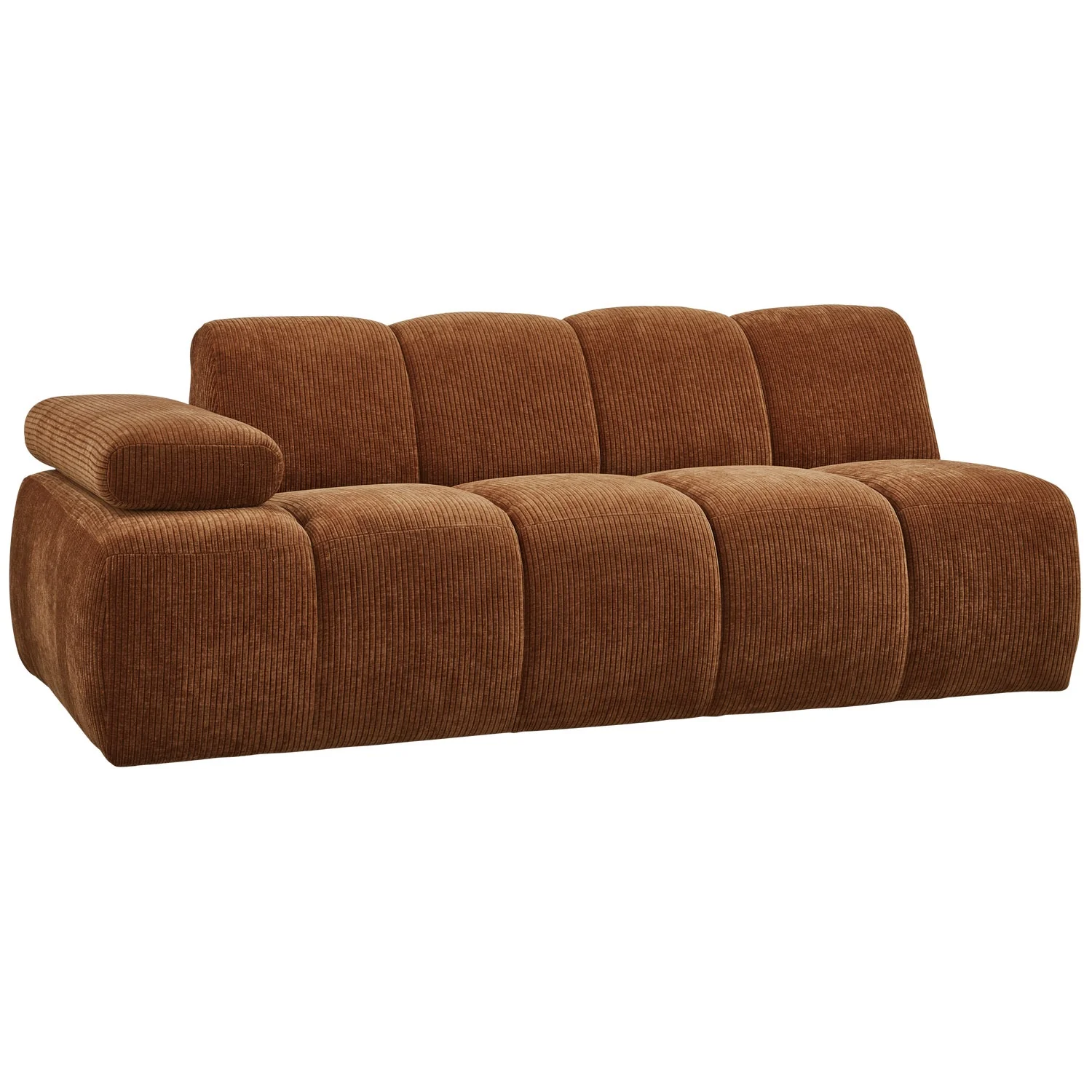 Sofa modułowa MOJO - element 2-osobowy lewostronny rdzawy brązowy sztruks - Image 10