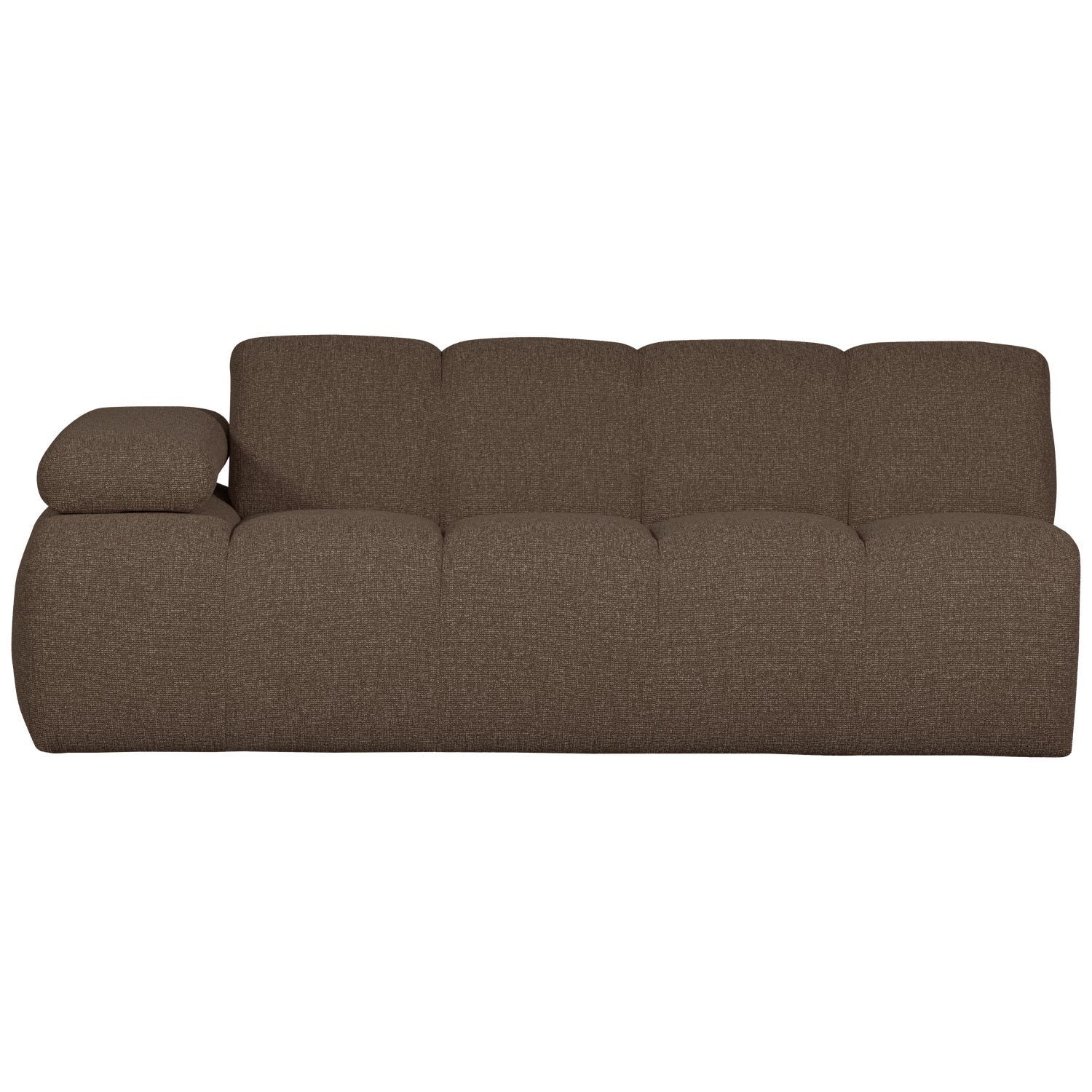 Sofa modułowa MOJO - element 2-osobowy lewostronny ciemnobrązowy bouclé - Image 4