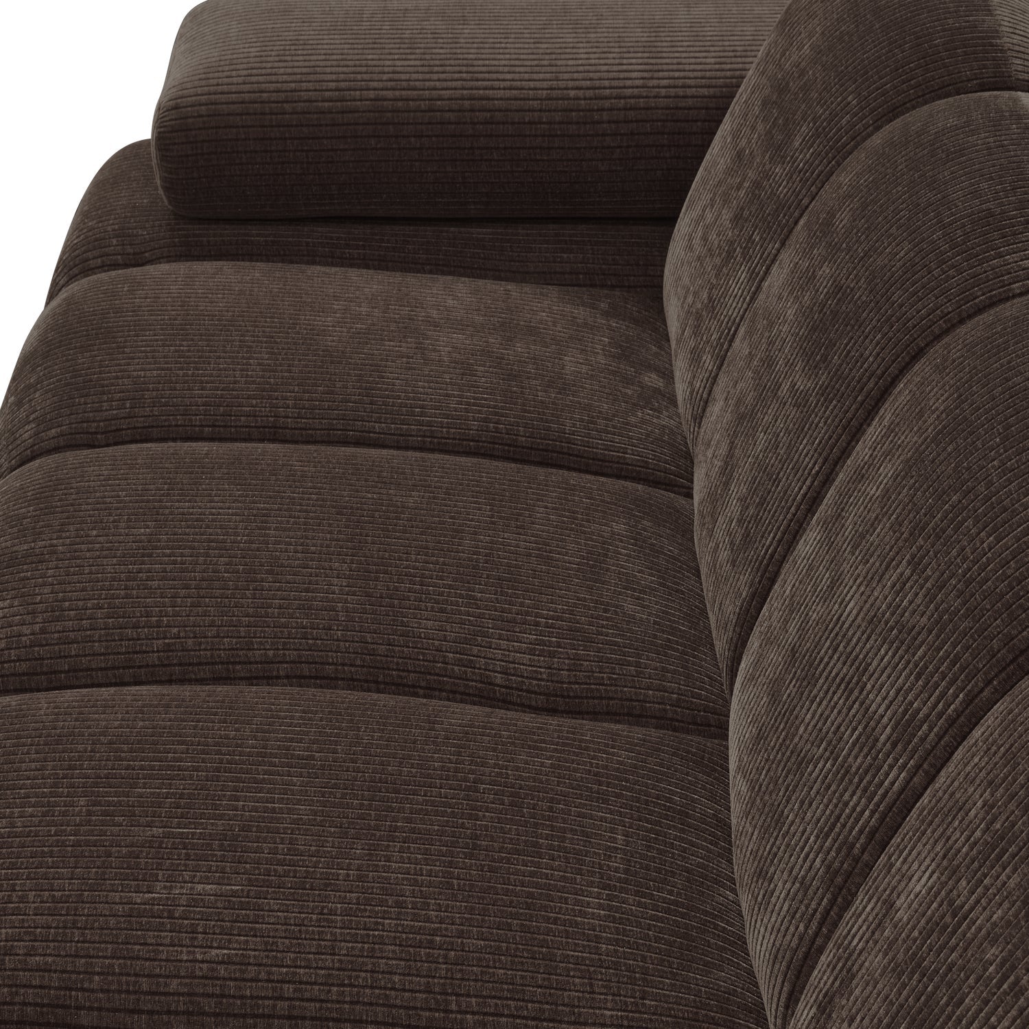 Sofa modułowa MOJO - element 2-osobowy lewostronny ciemnobrązowy sztruks - Image 2
