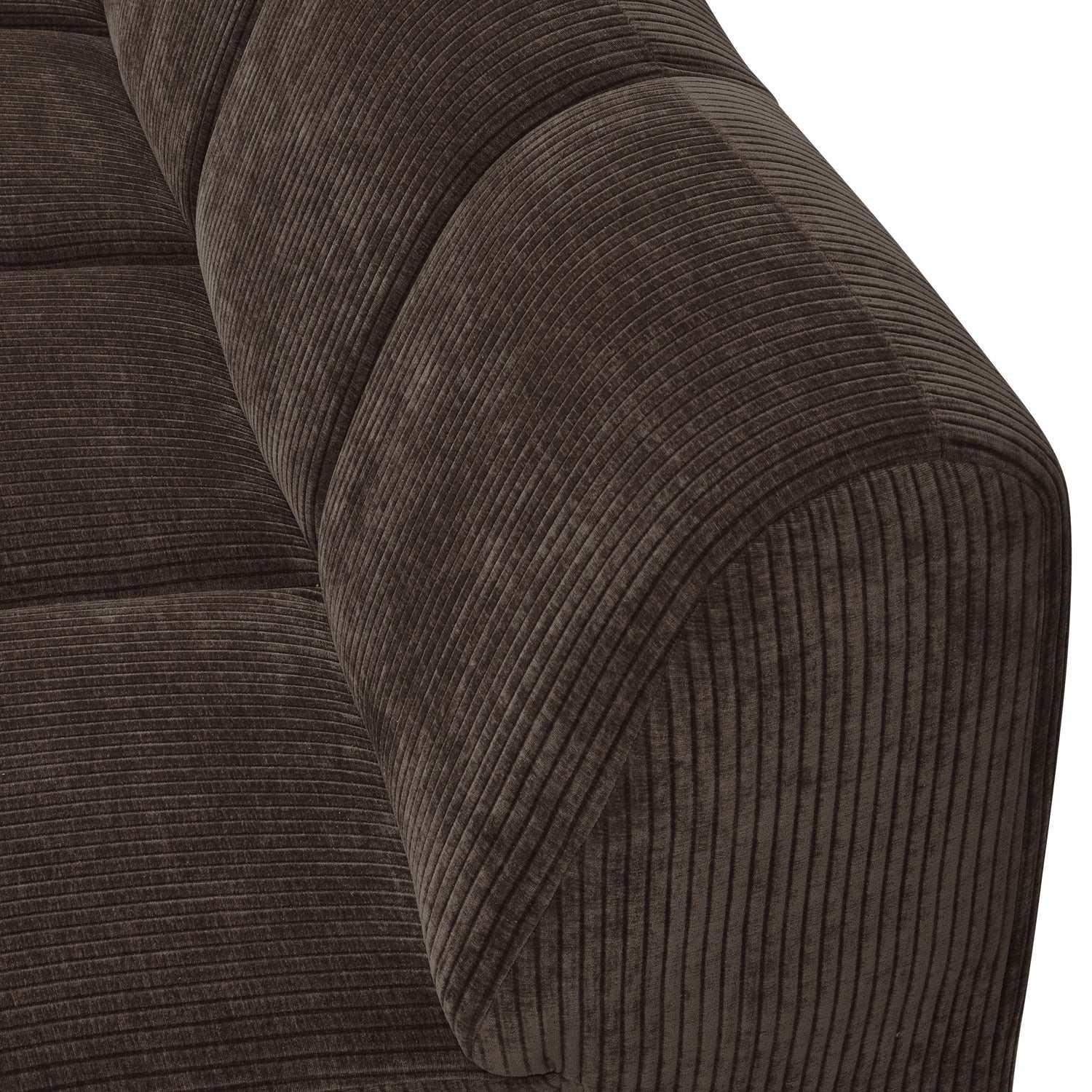 Sofa modułowa MOJO - element 2-osobowy lewostronny ciemnobrązowy sztruks - Image 3