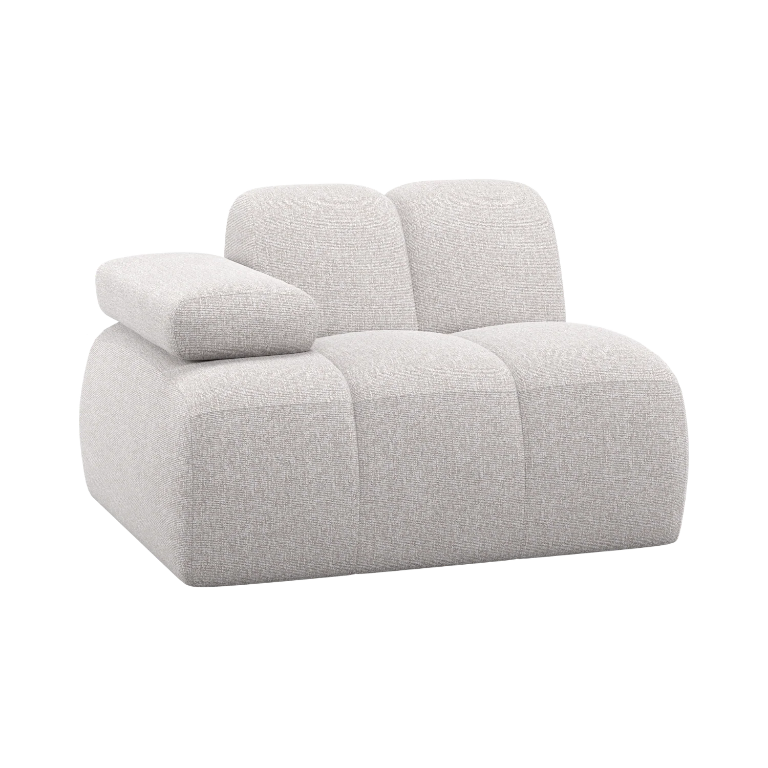 Sofa modułowa MOJO - element lewostronny ecru bouclé