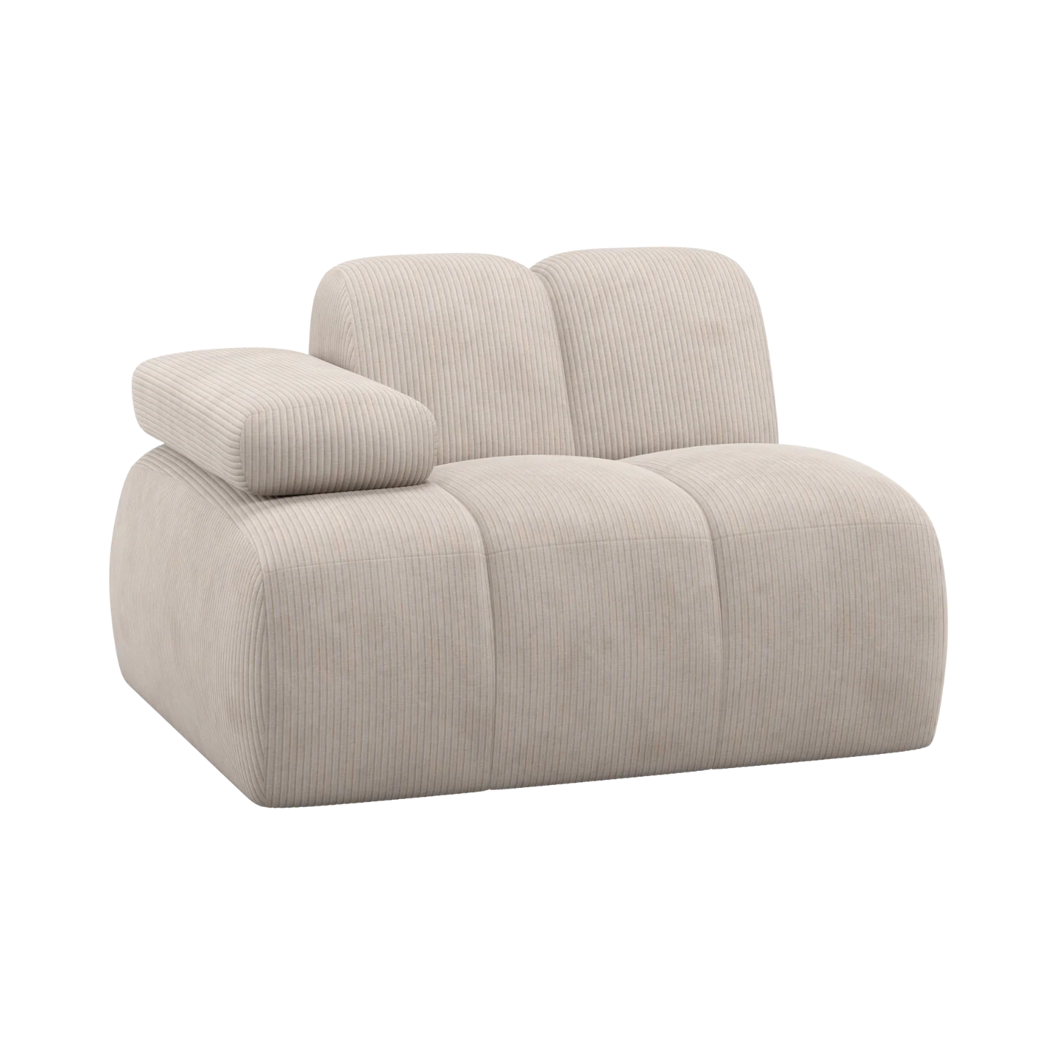 Sofa modułowa MOJO - element lewostronny ecru sztruks