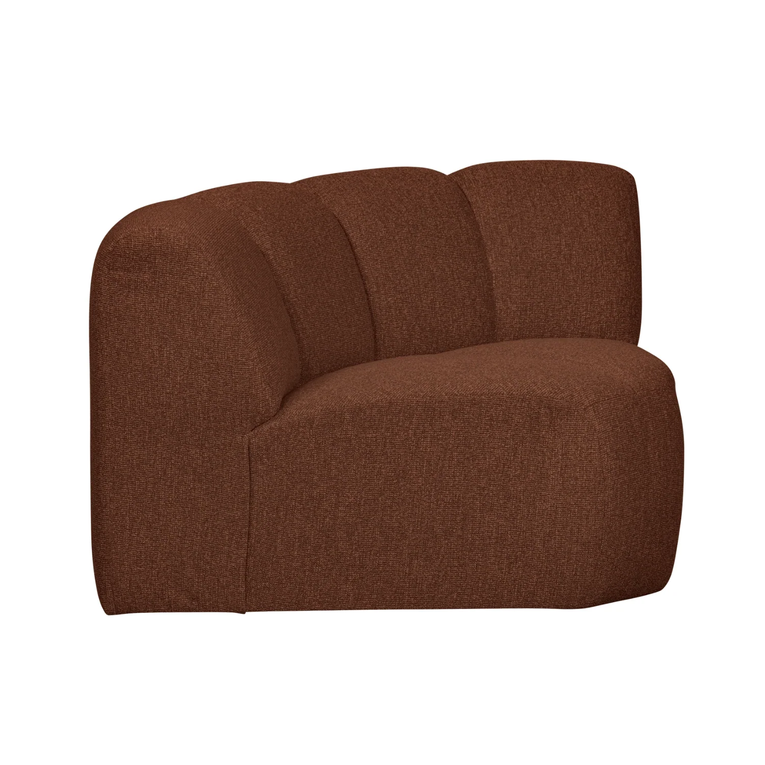 Sofa modułowa MOJO - element narożny rdzawy brązowy bouclé