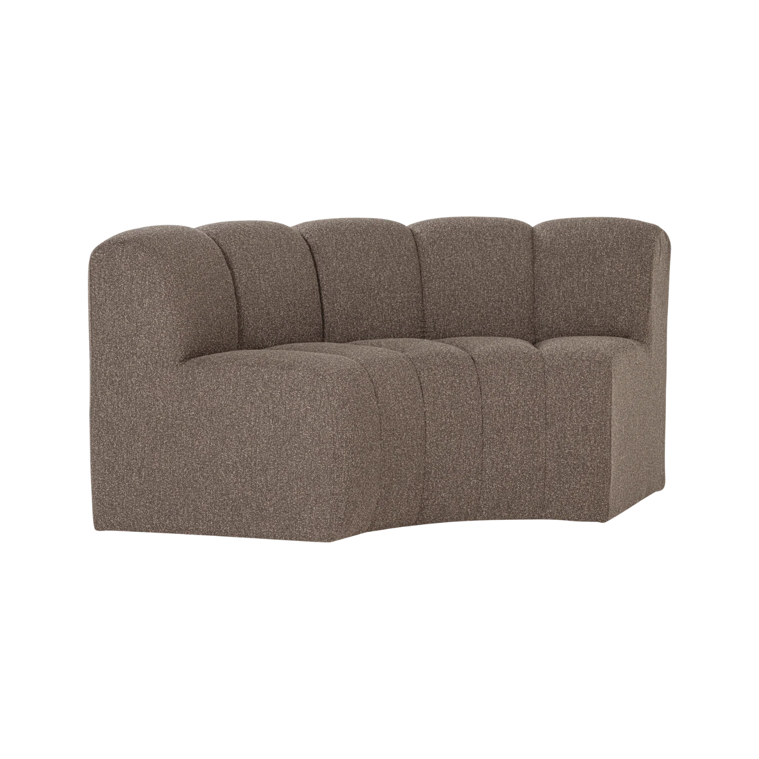 Sofa modułowa MOJO BENCH - element narożny półokrągły brązowy bouclé