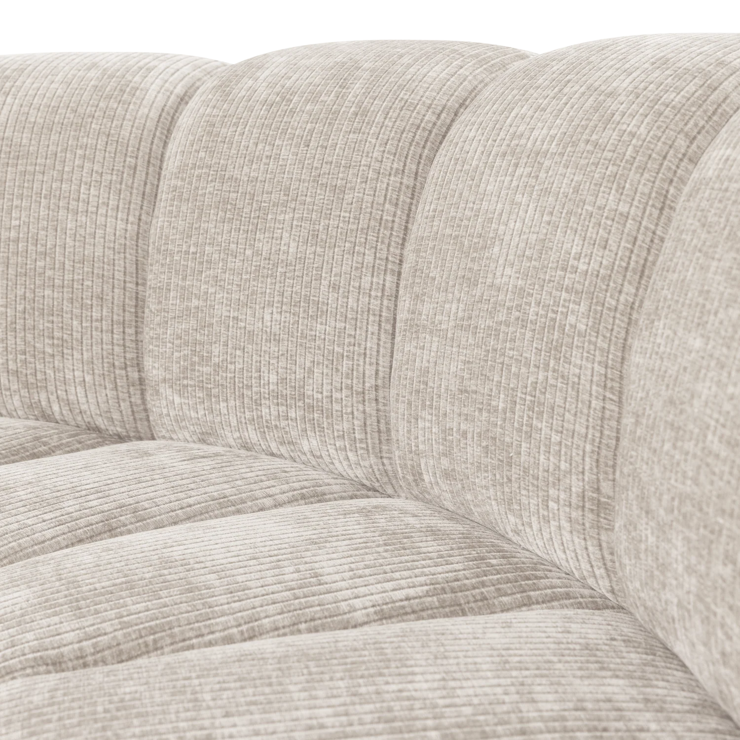 Sofa modułowa MOJO BENCH - element narożny półokrągły ecru sztruks - Image 2