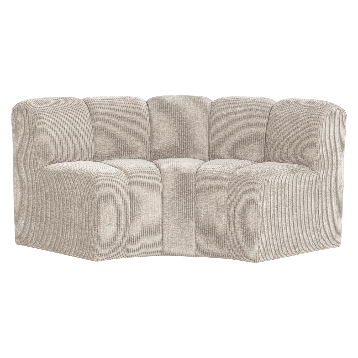 Sofa modułowa MOJO BENCH - element narożny półokrągły ecru sztruks - Image 3