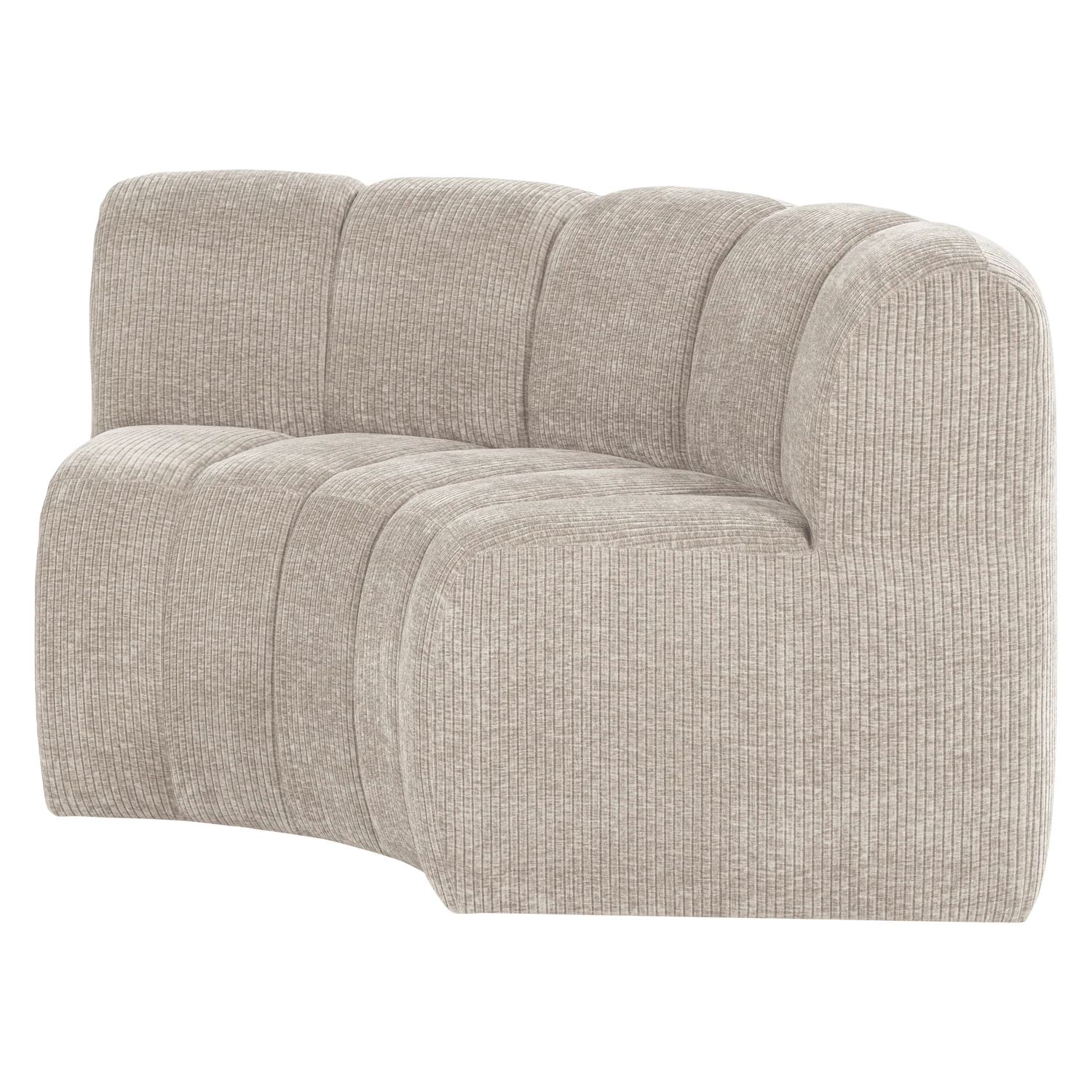 Sofa modułowa MOJO BENCH - element narożny półokrągły ecru sztruks - Image 4