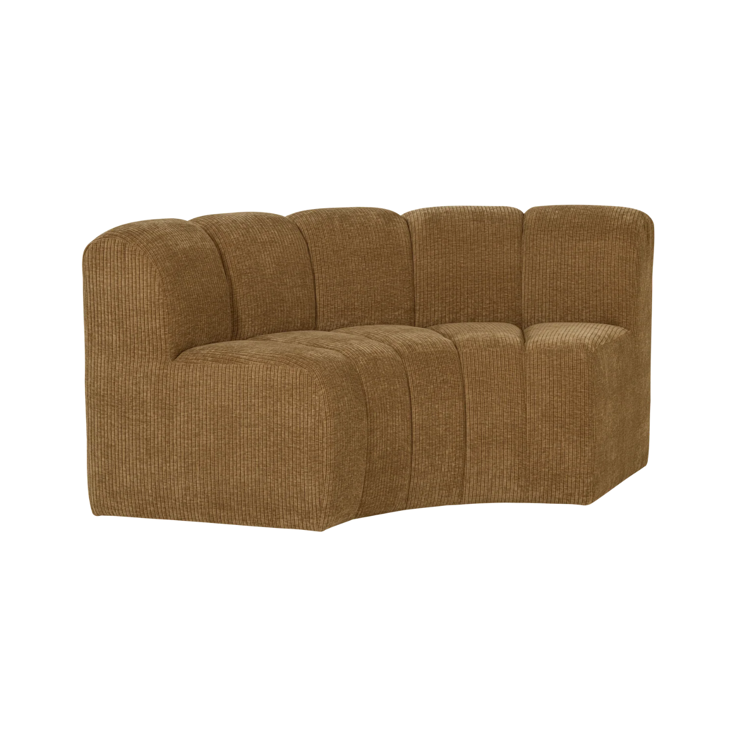 Sofa modułowa MOJO BENCH - element narożny półokrągły miodowy sztruks