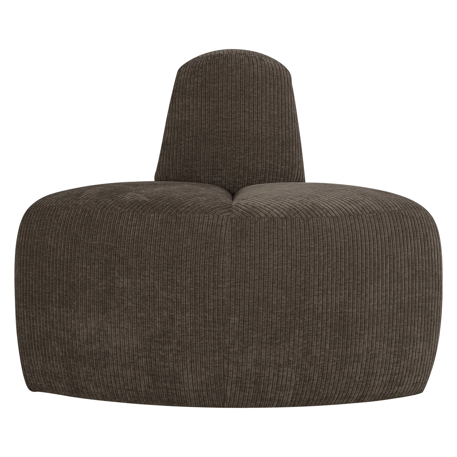 Sofa modułowa MOJO BENCH - element narożny zaokrąglony brązowy sztruks - Image 3