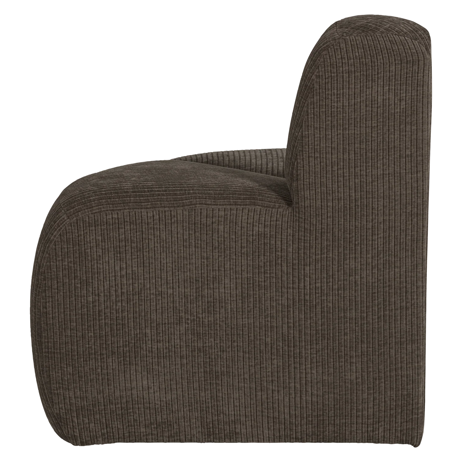 Sofa modułowa MOJO BENCH - element narożny zaokrąglony brązowy sztruks - Image 4