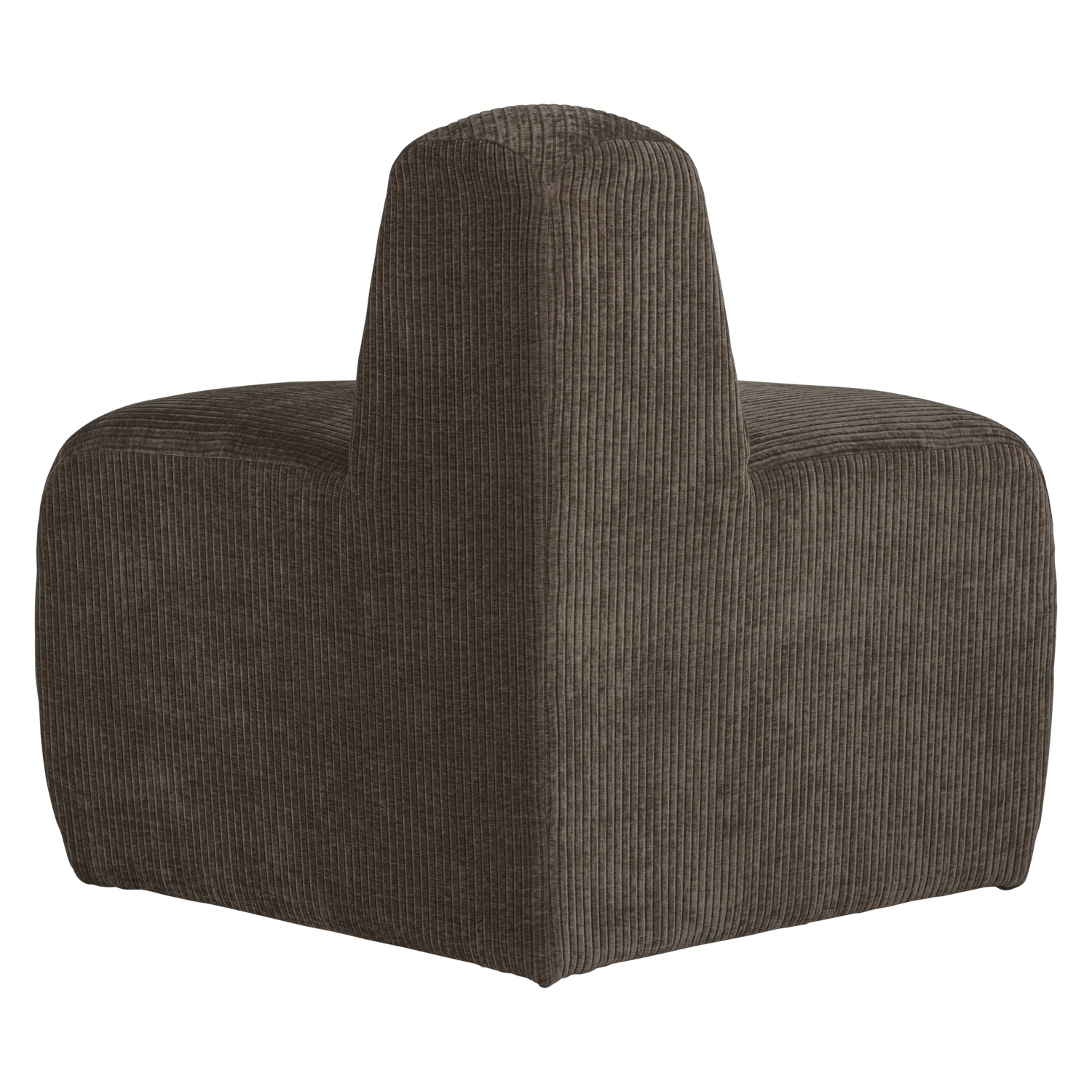 Sofa modułowa MOJO BENCH - element narożny zaokrąglony brązowy sztruks - Image 5