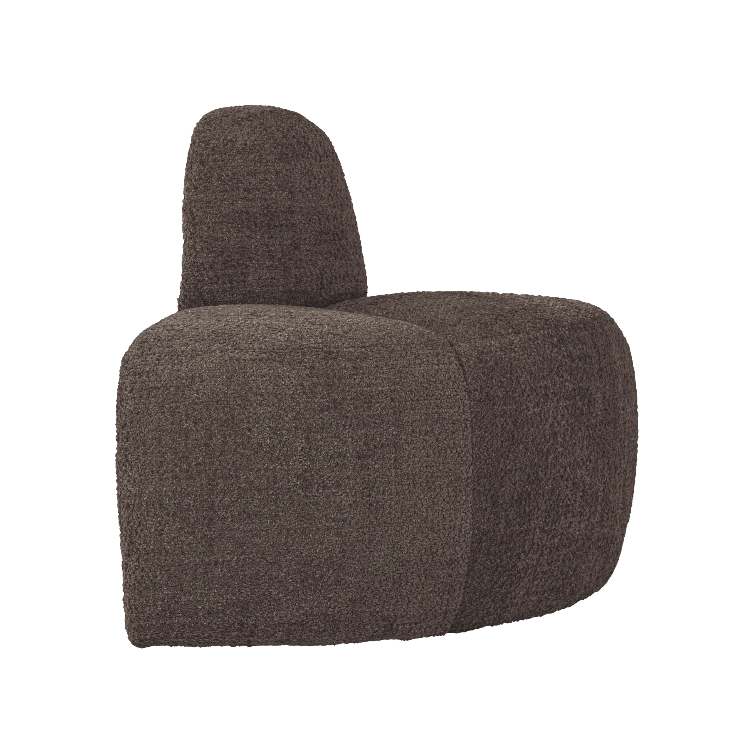 Sofa modułowa MOJO BENCH - element narożny zaokrąglony brązowy szenil