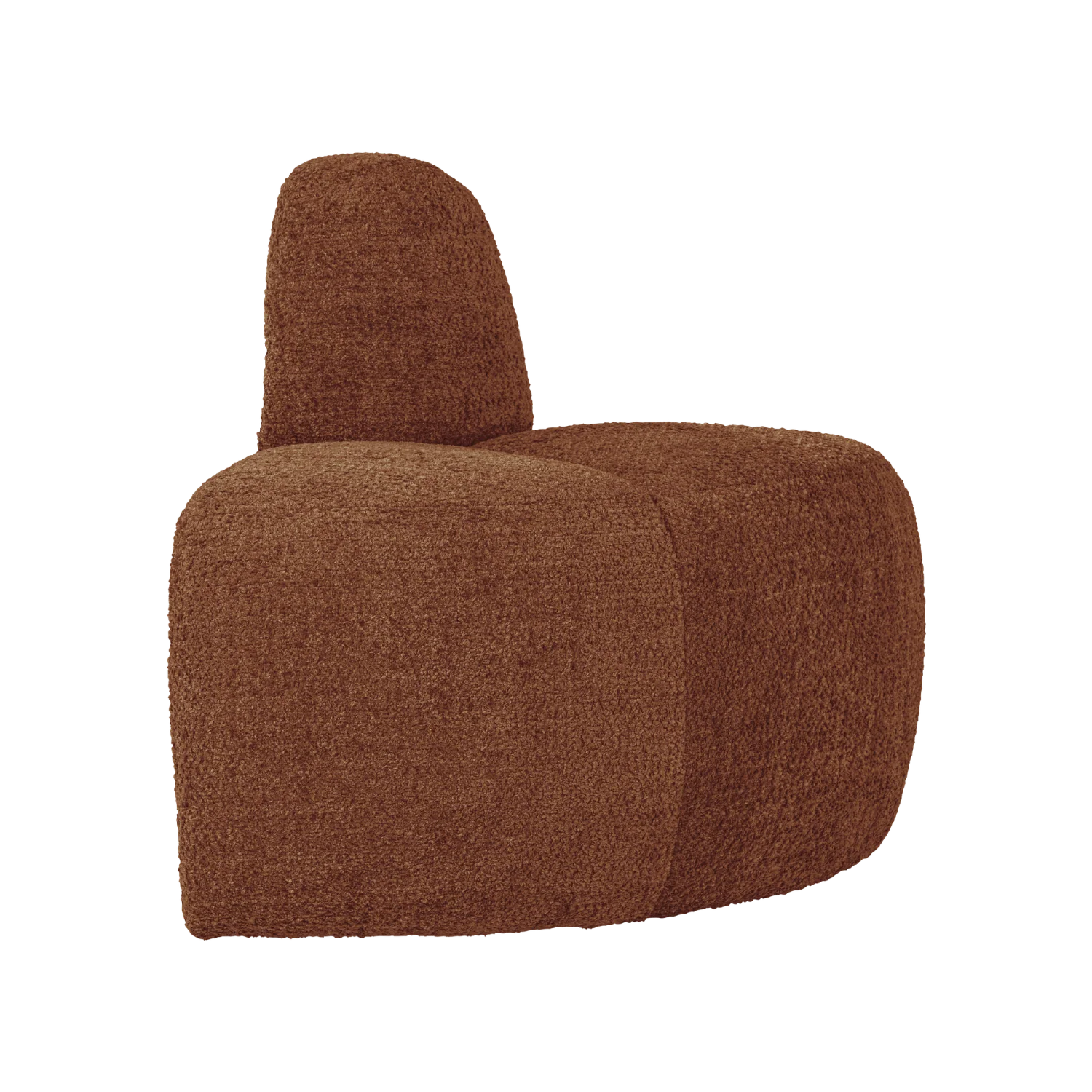 Sofa modułowa MOJO BENCH - element narożny zaokrąglony ceglany brązowy szenil