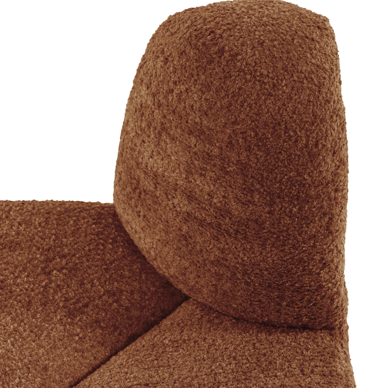 Sofa modułowa MOJO BENCH - element narożny zaokrąglony ceglany brązowy szenil - Image 2
