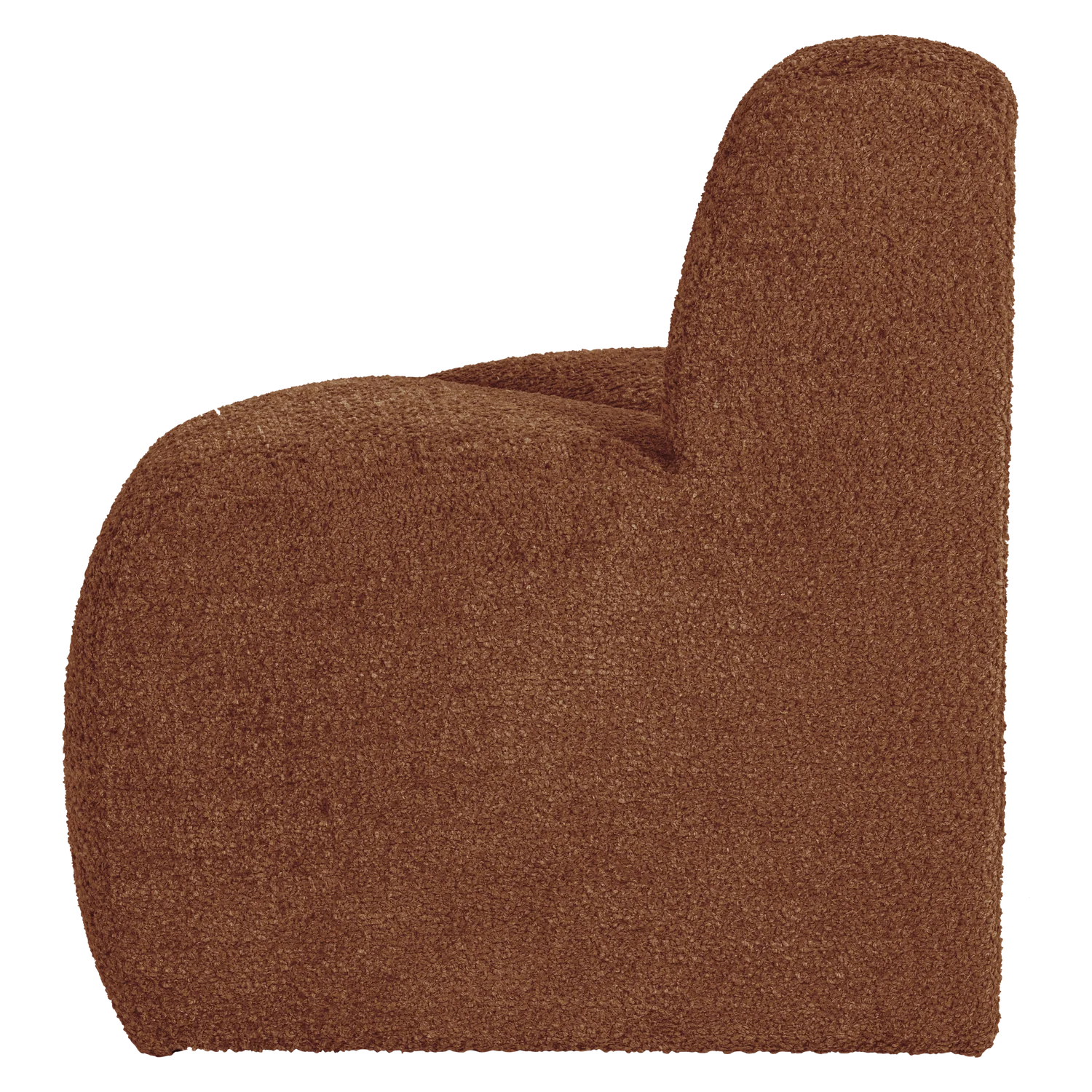 Sofa modułowa MOJO BENCH - element narożny zaokrąglony ceglany brązowy szenil - Image 4